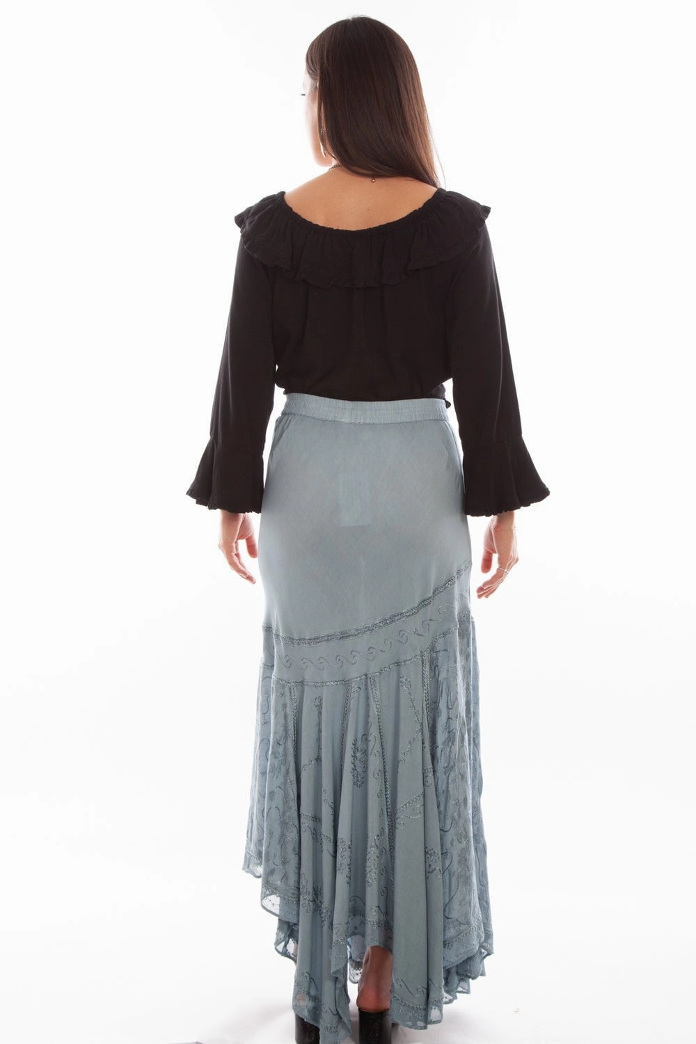 Chill Feel Scully Womens Ash Grey 100% Rayon Elastic Waist Skirt