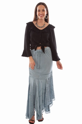 Style Staple Aesthetic Look Scully Womens Ash Grey 100% Rayon Elastic Waist Skirt