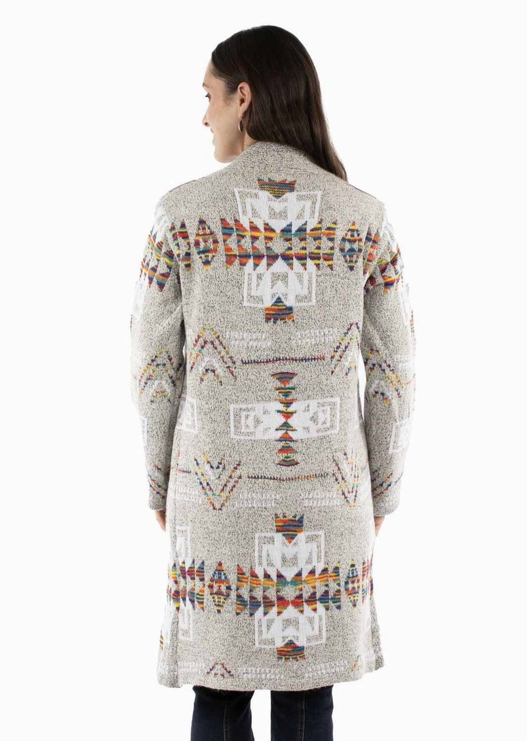 Scully Womens Open Front Cardigan Oatmeal 100% Acrylic Duster Sweater All Ground Street Comfort