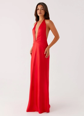 Idol Maxi Dress - Red Office Friendly Chic Appeal