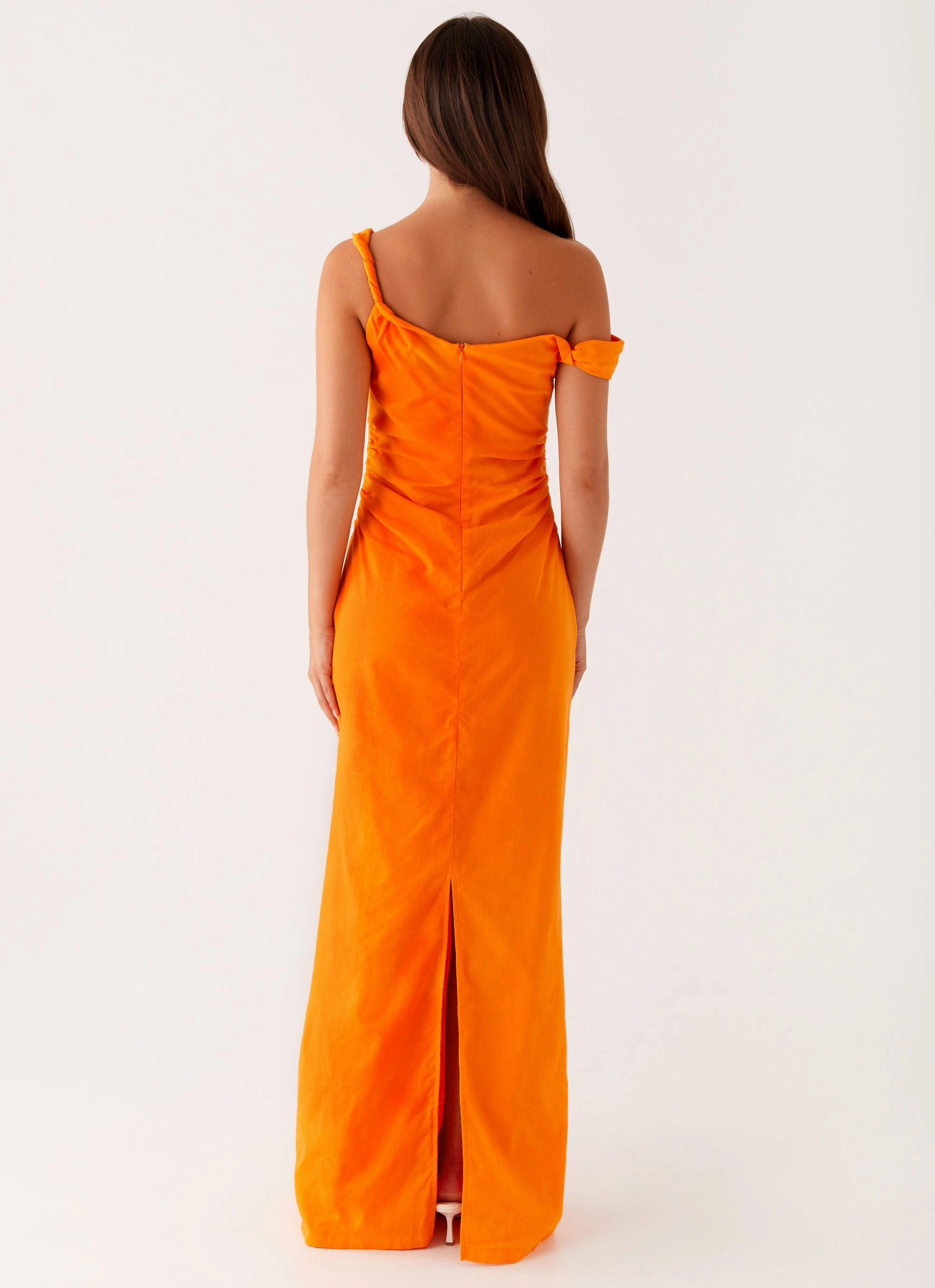 Faux Fur Jacket Ignite Maxi Dress - Orange