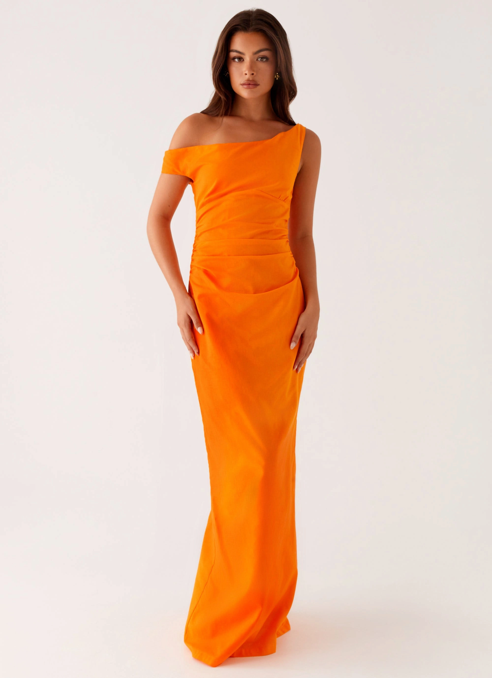 Smooth Finish Smart Lines Ignite Maxi Dress - Orange