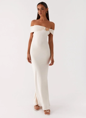 Illusion Maxi Dress - Ivory Gentle Flow