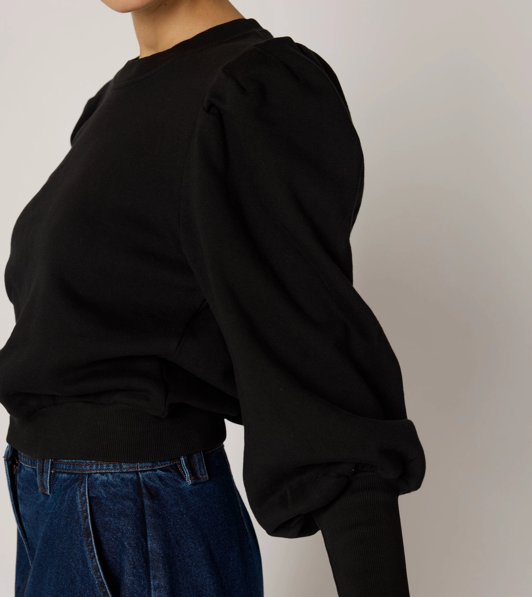 SelfFabric Binding Indi Sweatshirt | Black