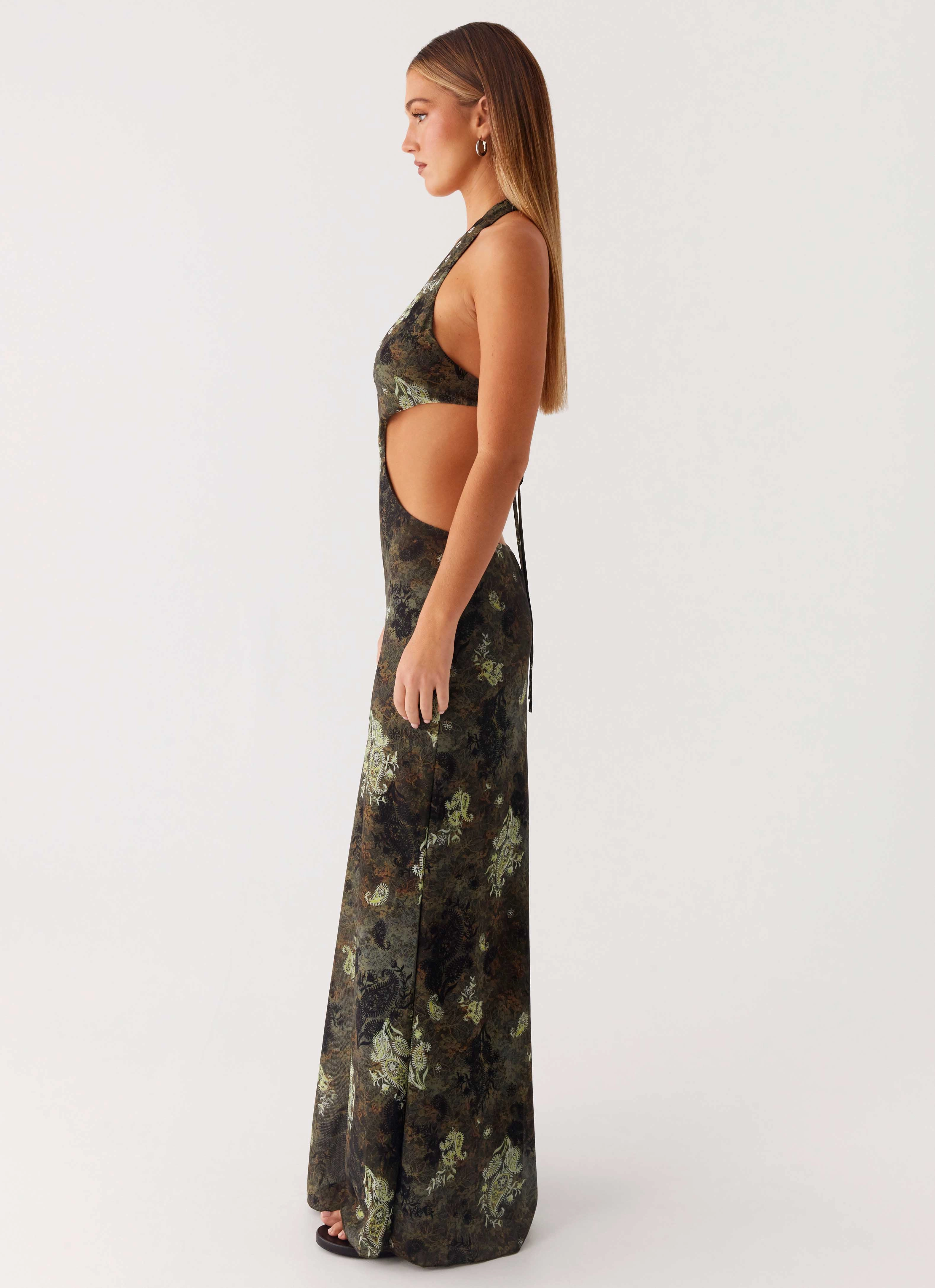 Indra Maxi Dress - Cyber Floral Farm Scene