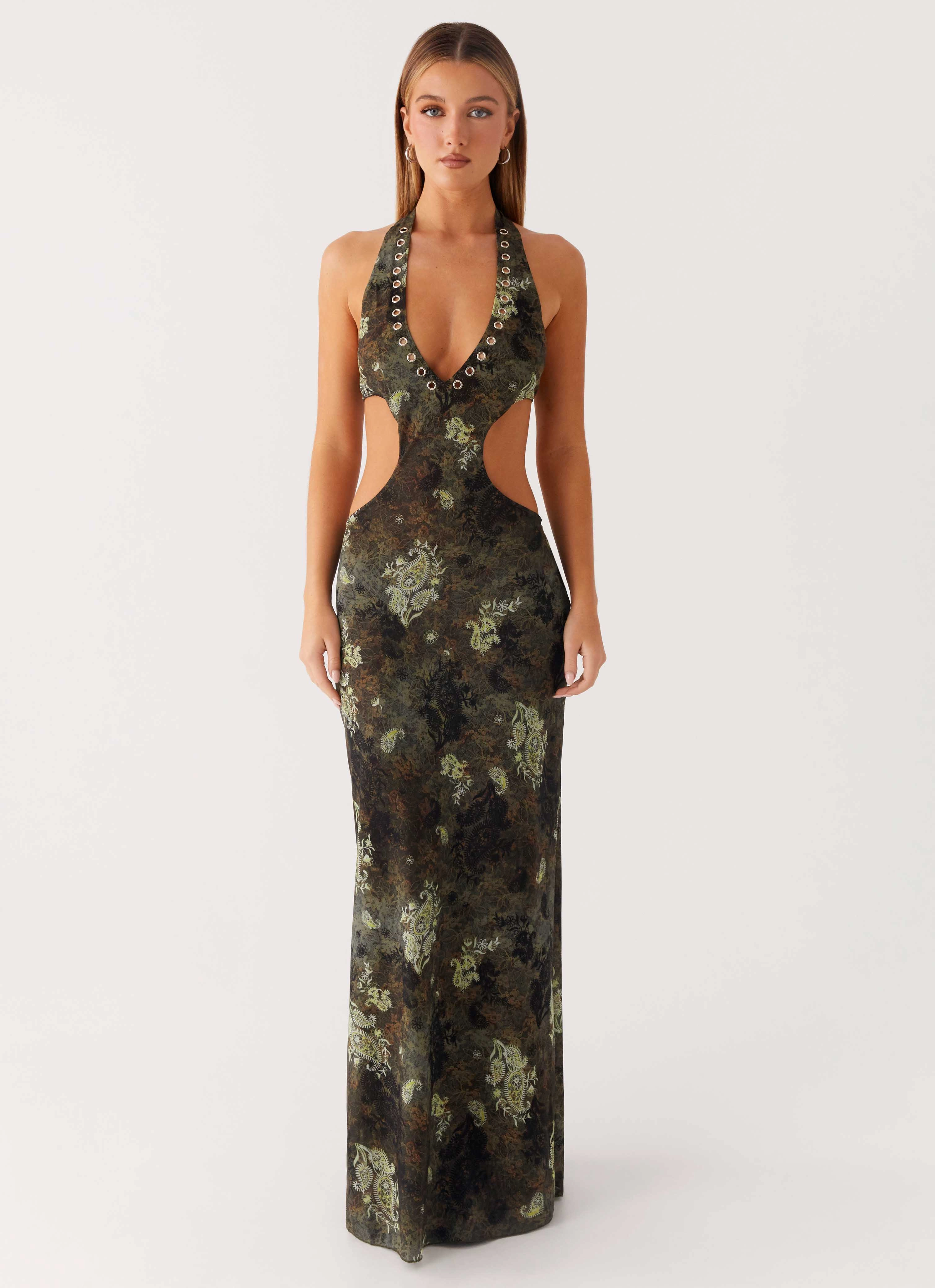 Fluid movement Indra Maxi Dress - Cyber Floral