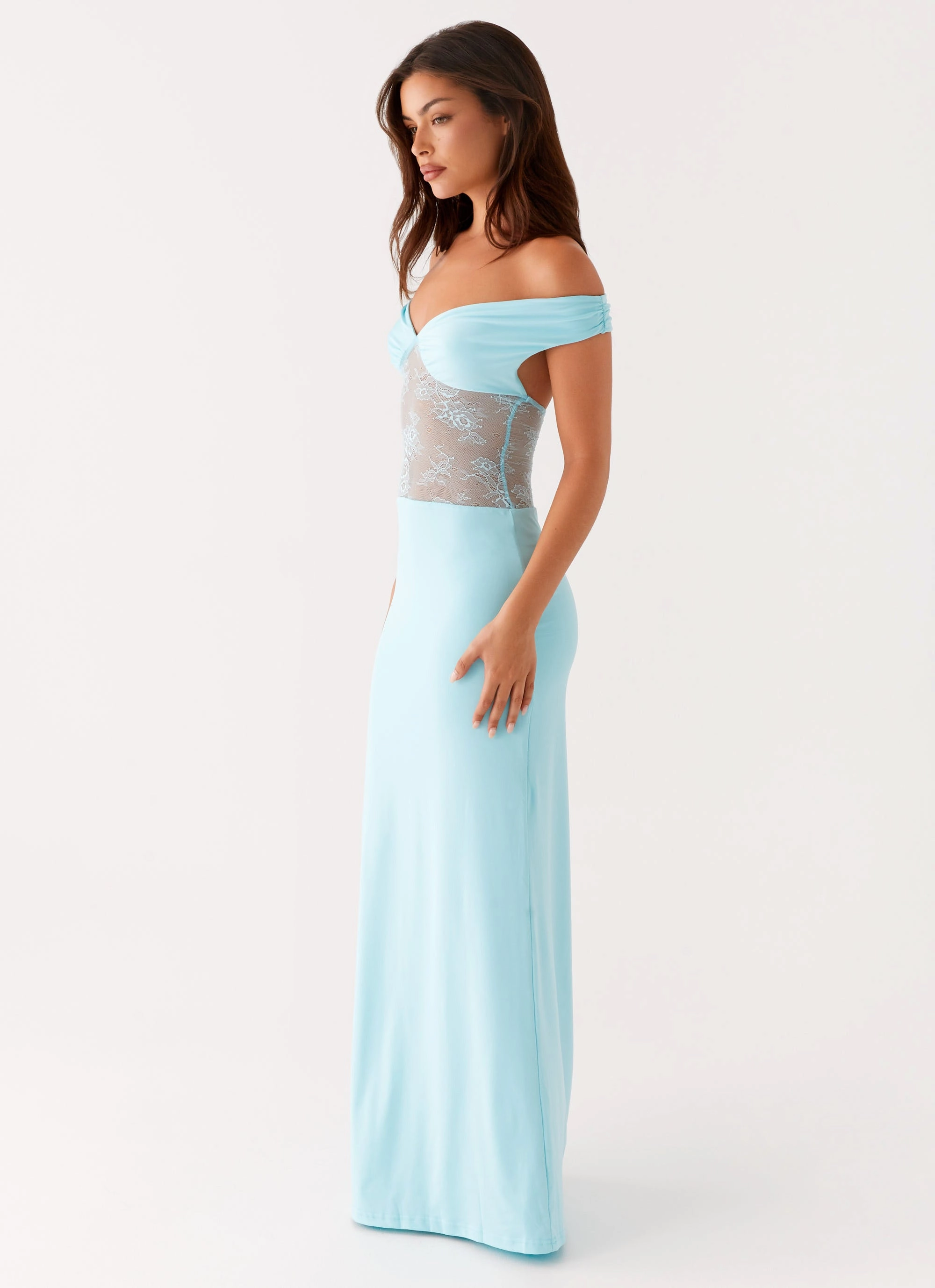 Infatuation Lace Maxi Dress - Turquoise Casual Fashion
