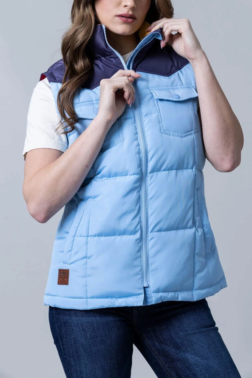 Kimes Ranch Womens Wyldfire Sky Blue 100% Polyester Puffer Vest Temperature Regulating