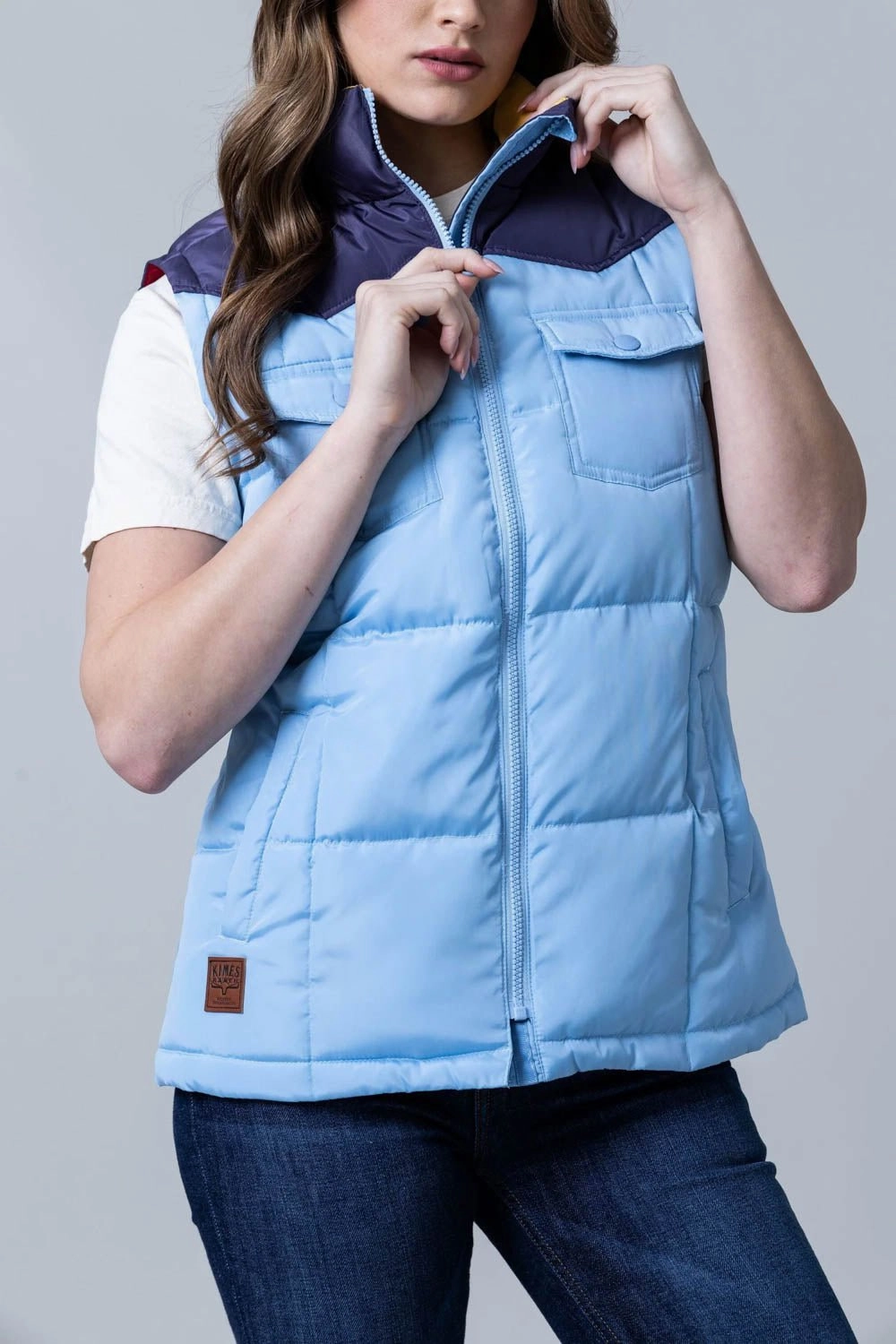 Waterproof Material Kimes Ranch Womens Wyldfire Sky Blue 100% Polyester Puffer Vest