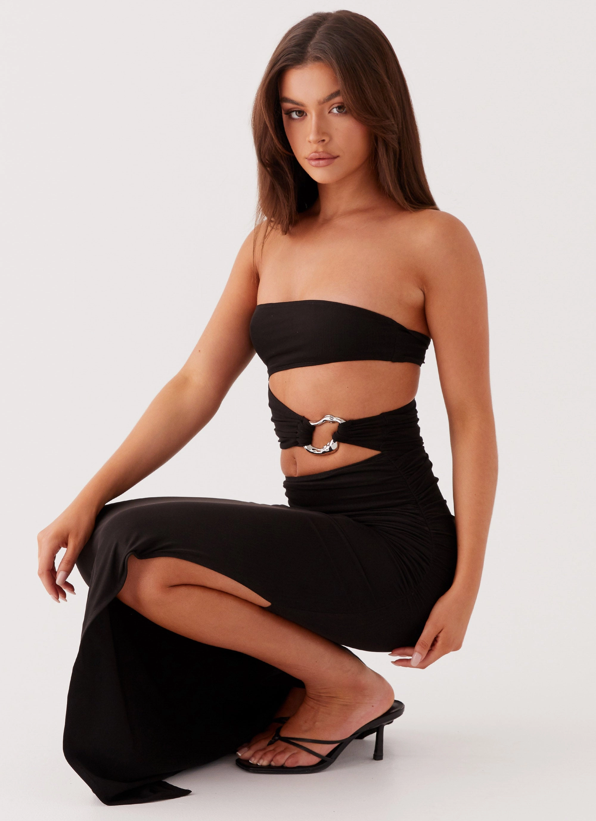 Into Pieces Mesh Maxi Dress - Black Simple Yet Elegant Ready Glow