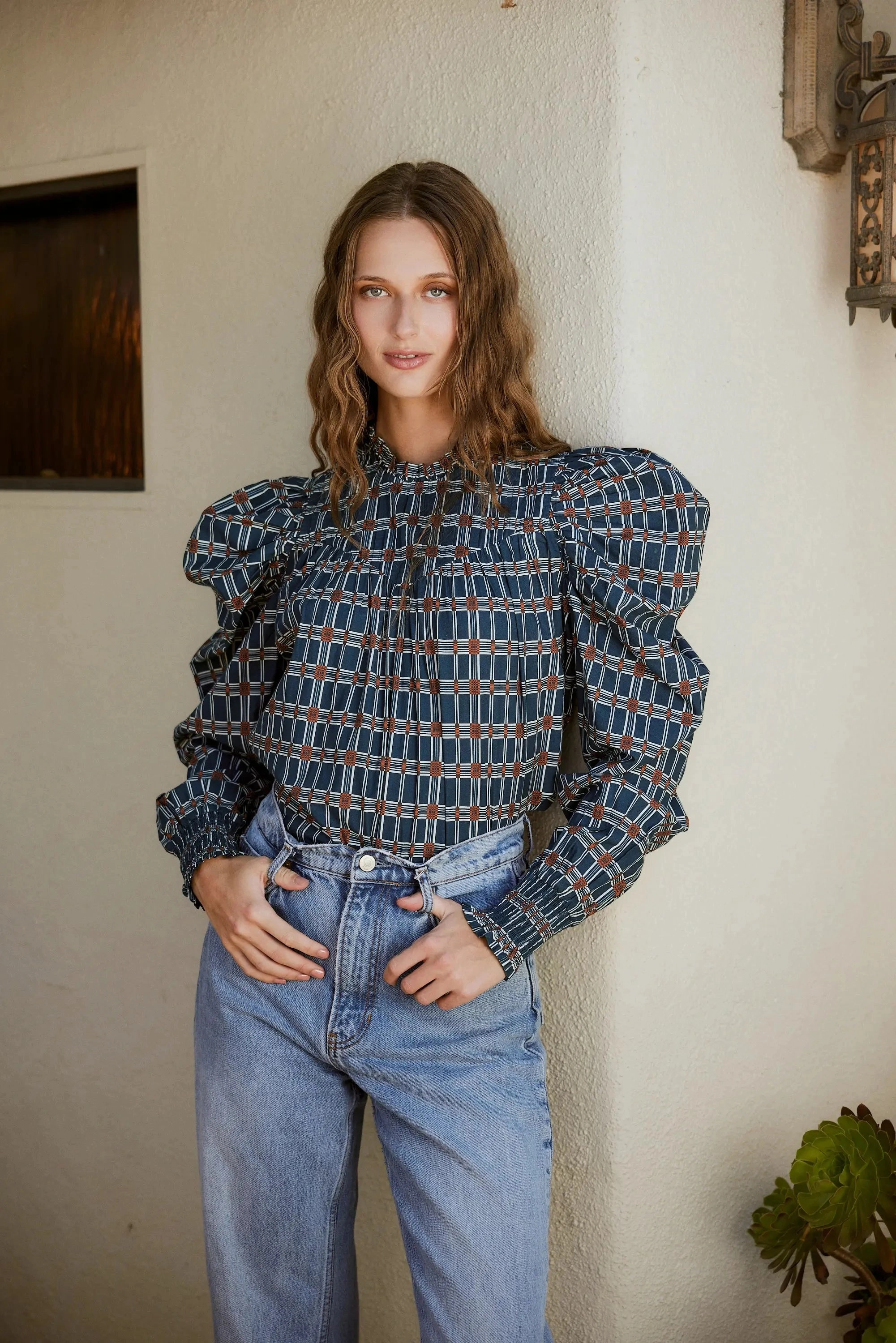 Irina Blouse | Santo Stripe Soft Touch Texture WrinkleFree Weave