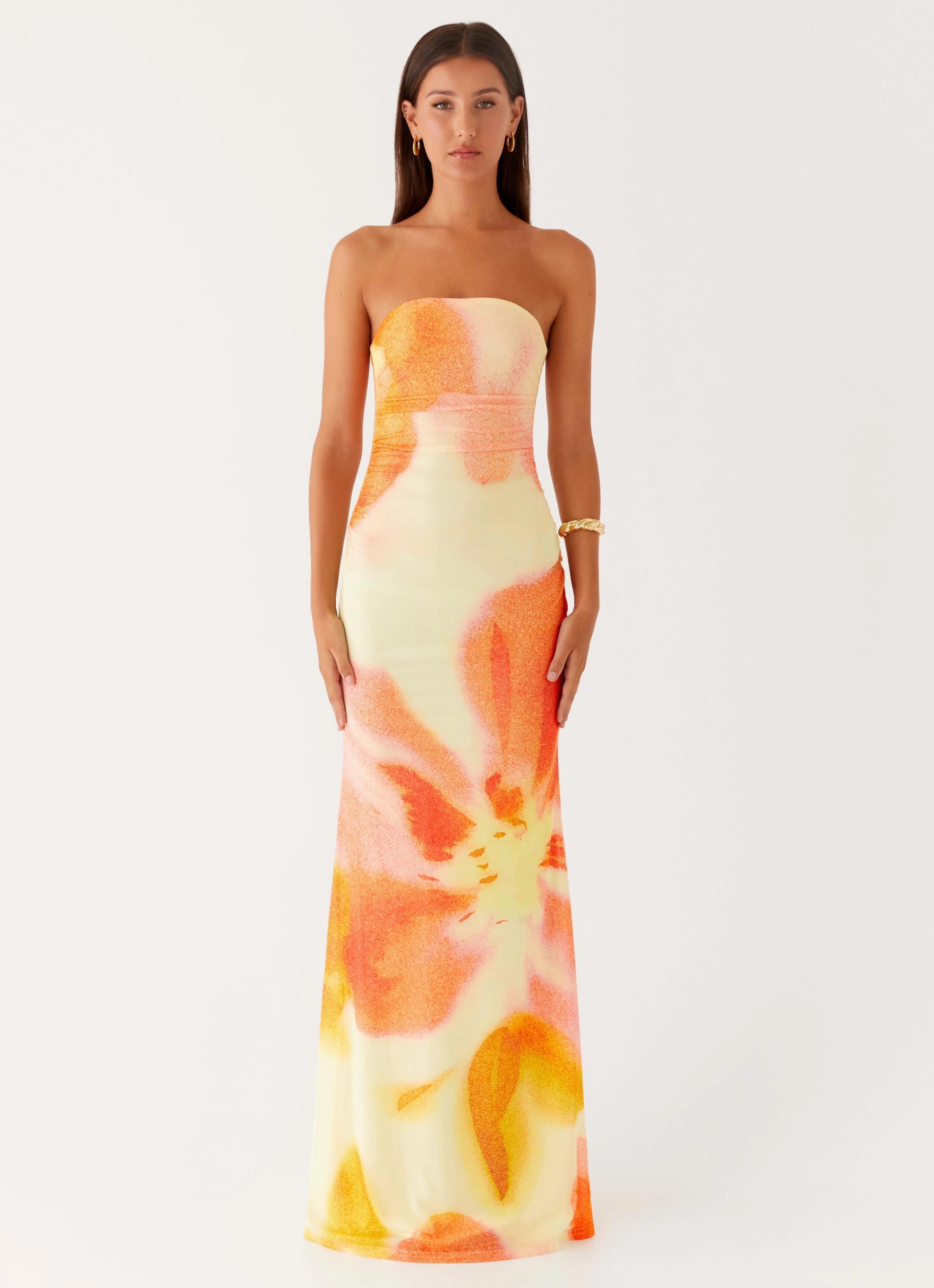 Iroha Strapless Maxi Dress - Mimosa Blossom Contemporary Fit