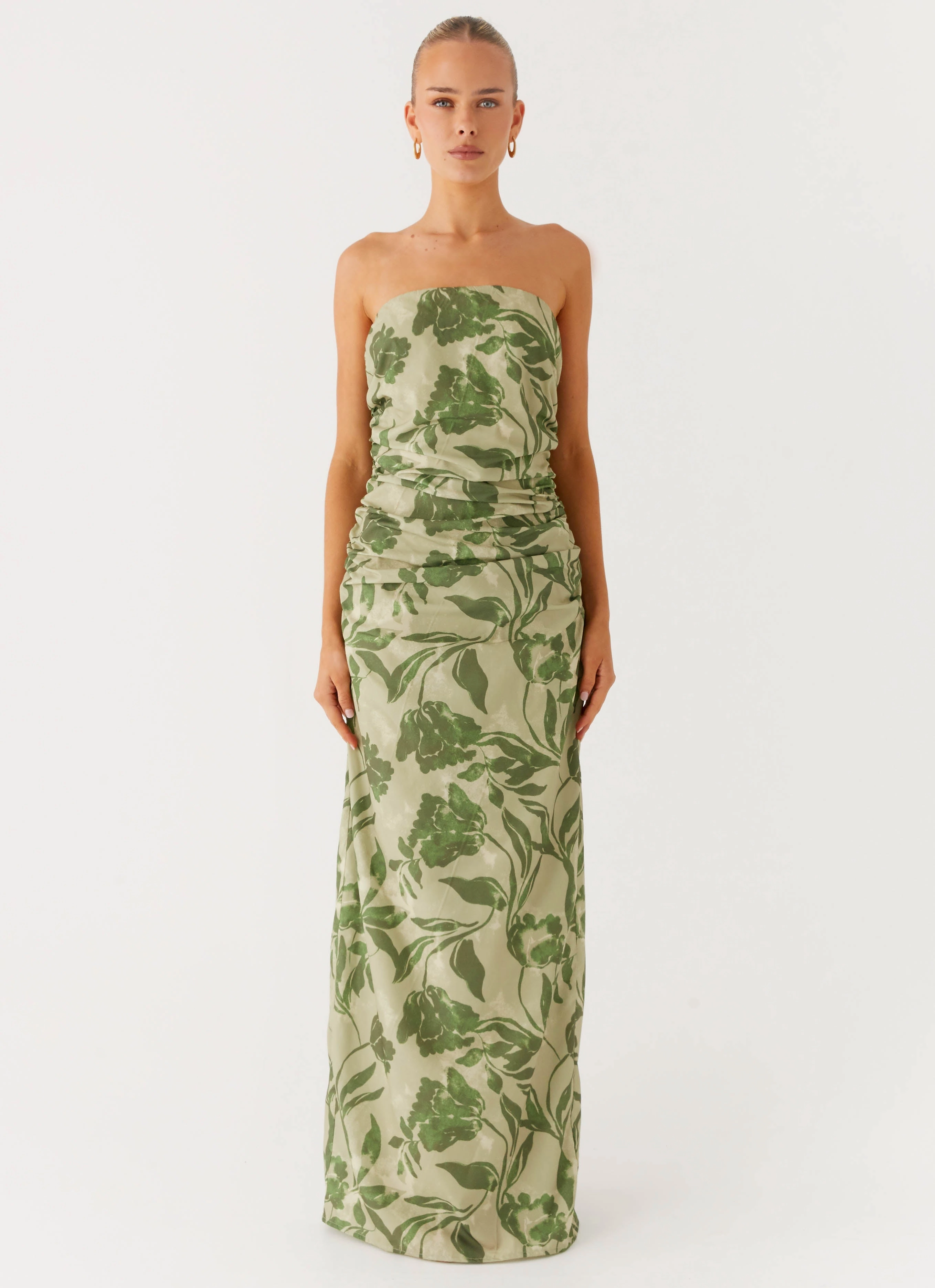 Shawl Lapel Sirrah Maxi Dress - Jade Fern