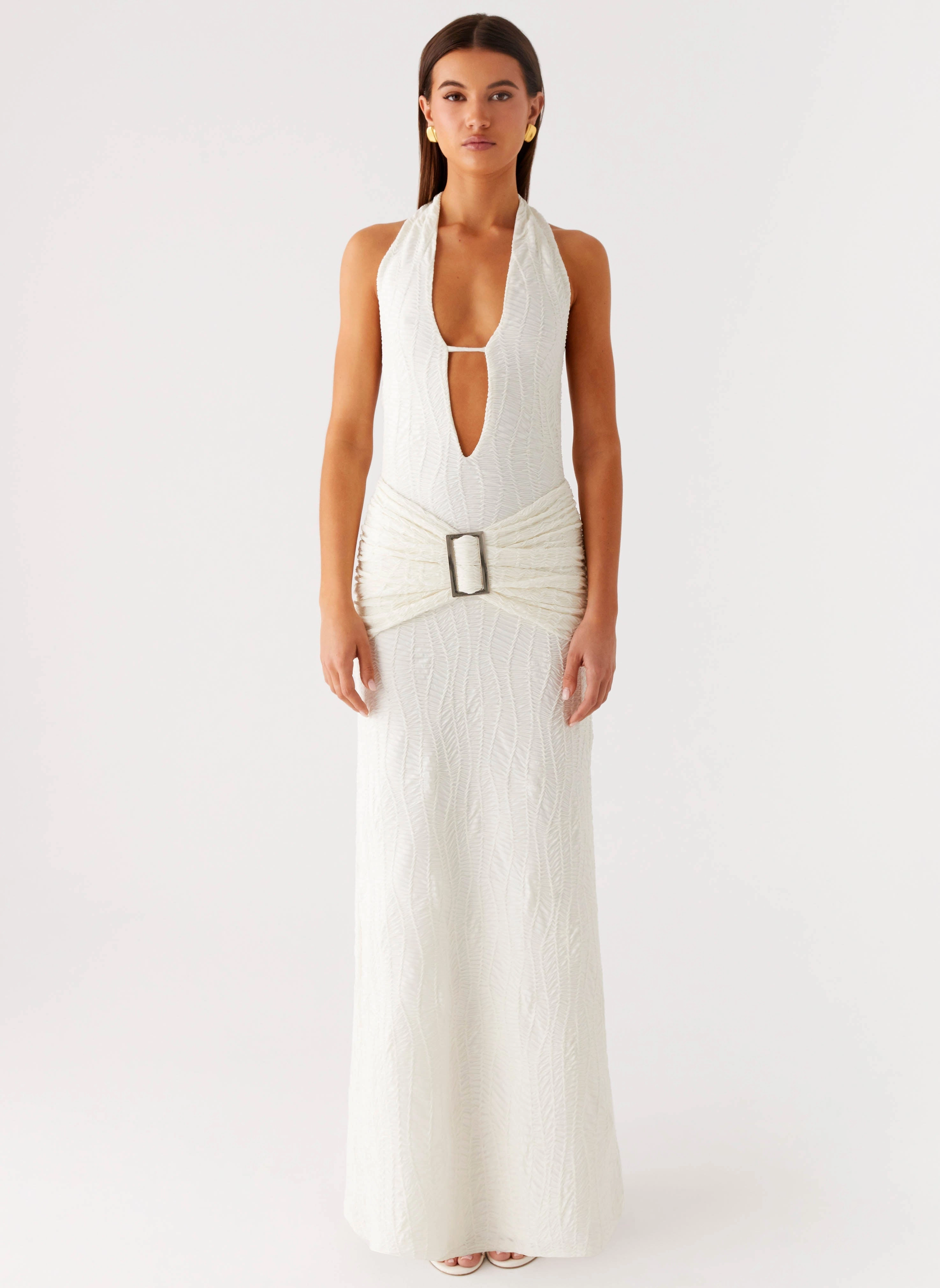 Smoke Ivy Maxi Dress - White Minimalist Style