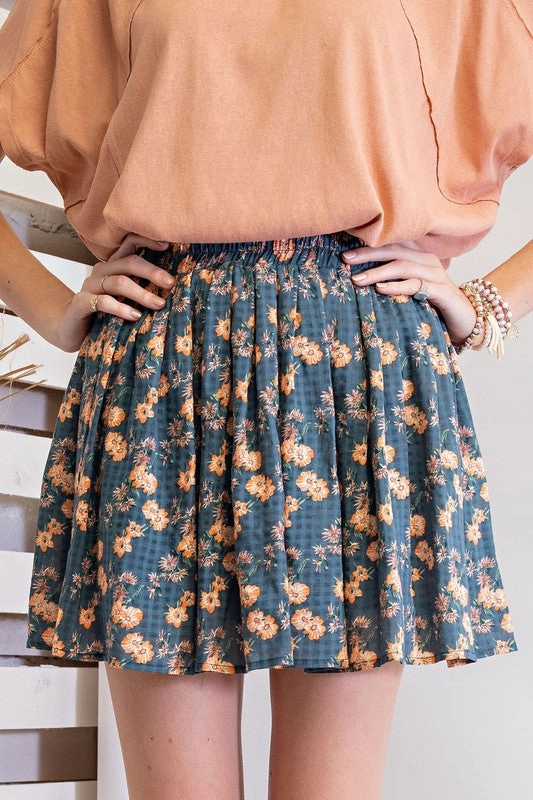 IVY PRINTED COTTON GAUZE MINI SKIRT Hidden pockets