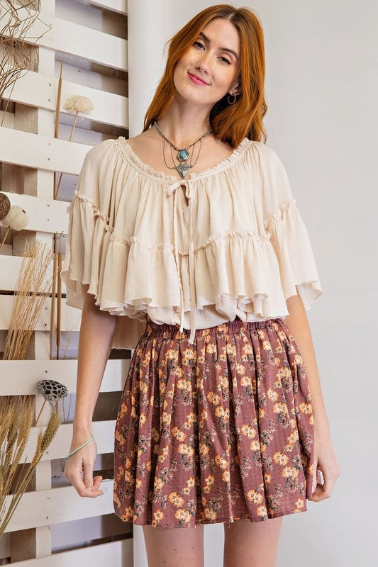 Bestseller Item IVY PRINTED COTTON GAUZE MINI SKIRT