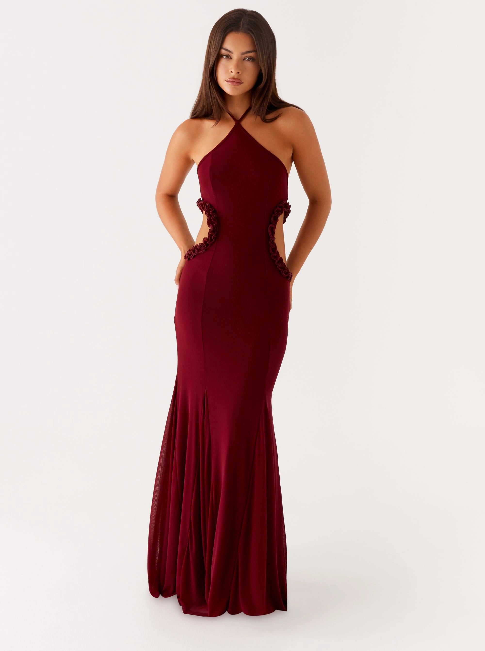 Cold Weather Affordable Fashion Jemima Maxi Dress - Raspberry Wine