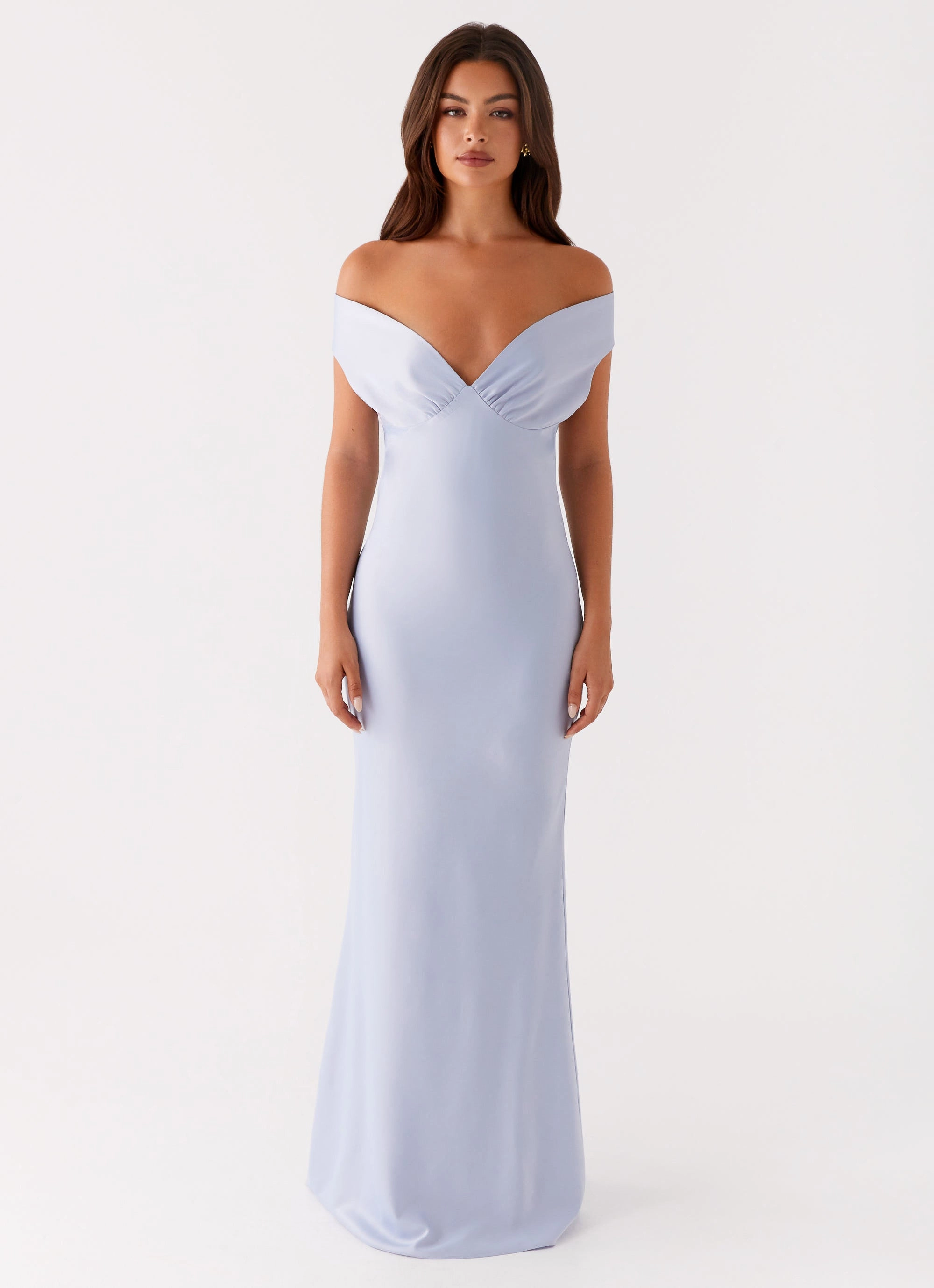 Embroidered Fabric Body Confidence Jenner Maxi Dress - Blue