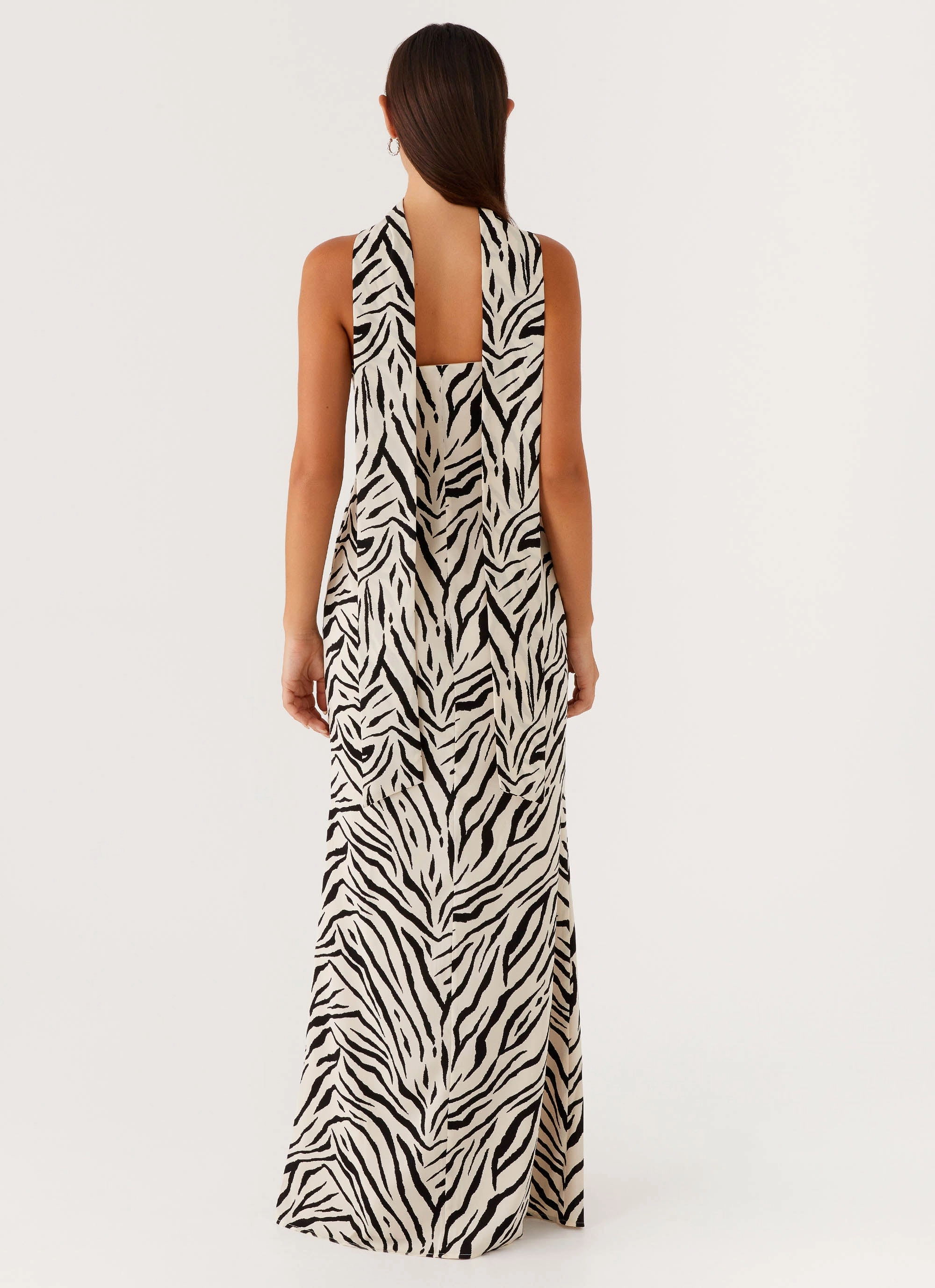 Timeless Style Wear Calm Shine Jigsaw Strapless Maxi Dress - Zebra