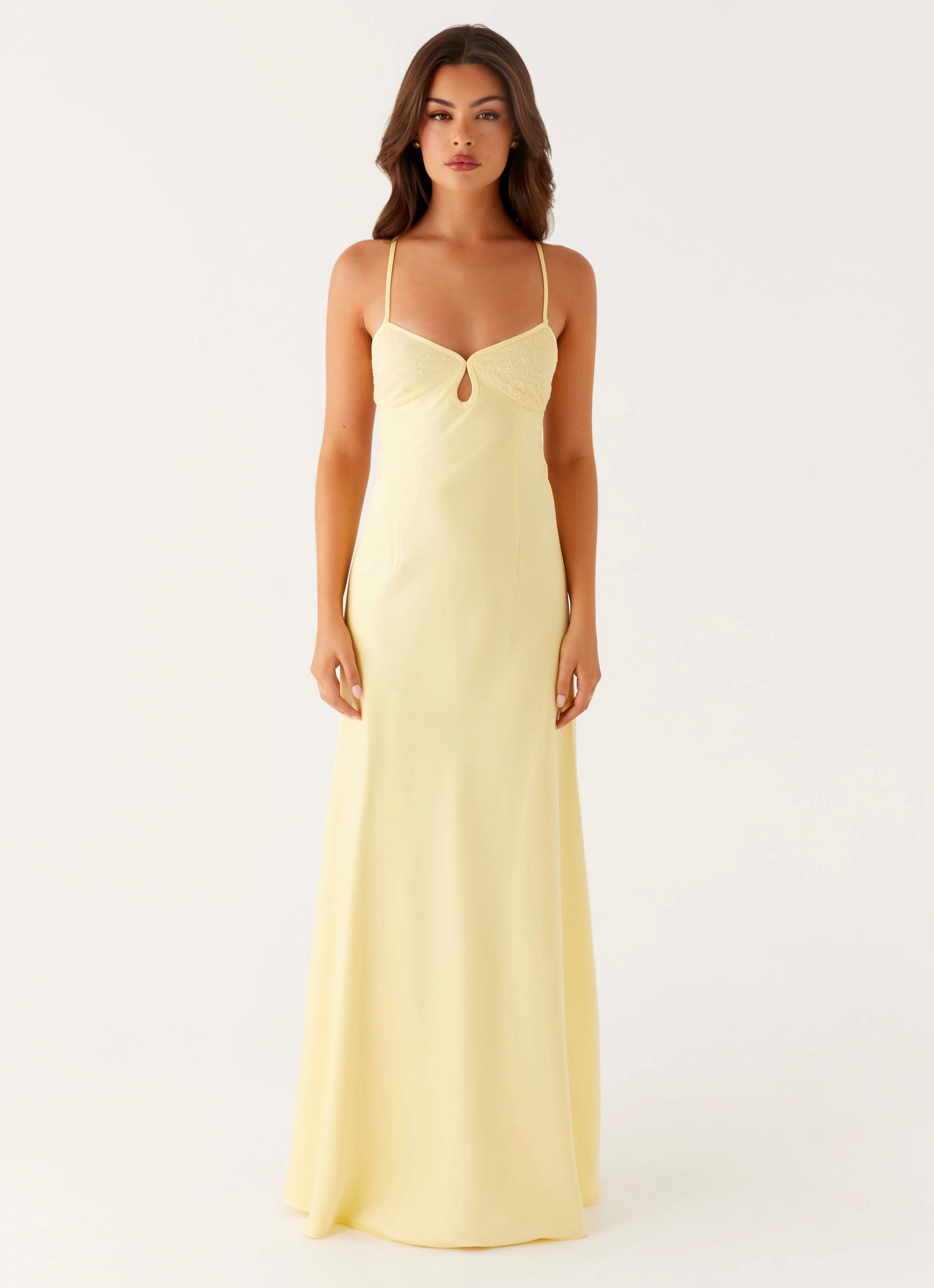 Joanie Maxi Dress - Yellow Casual Coat Faux Fur Collar