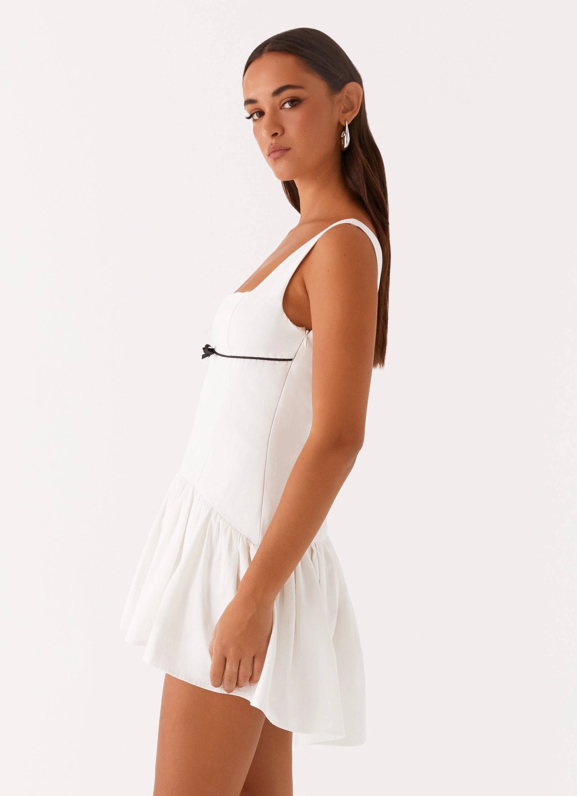 Functional Comfort Sleeveless Jolene Mini Dress - White