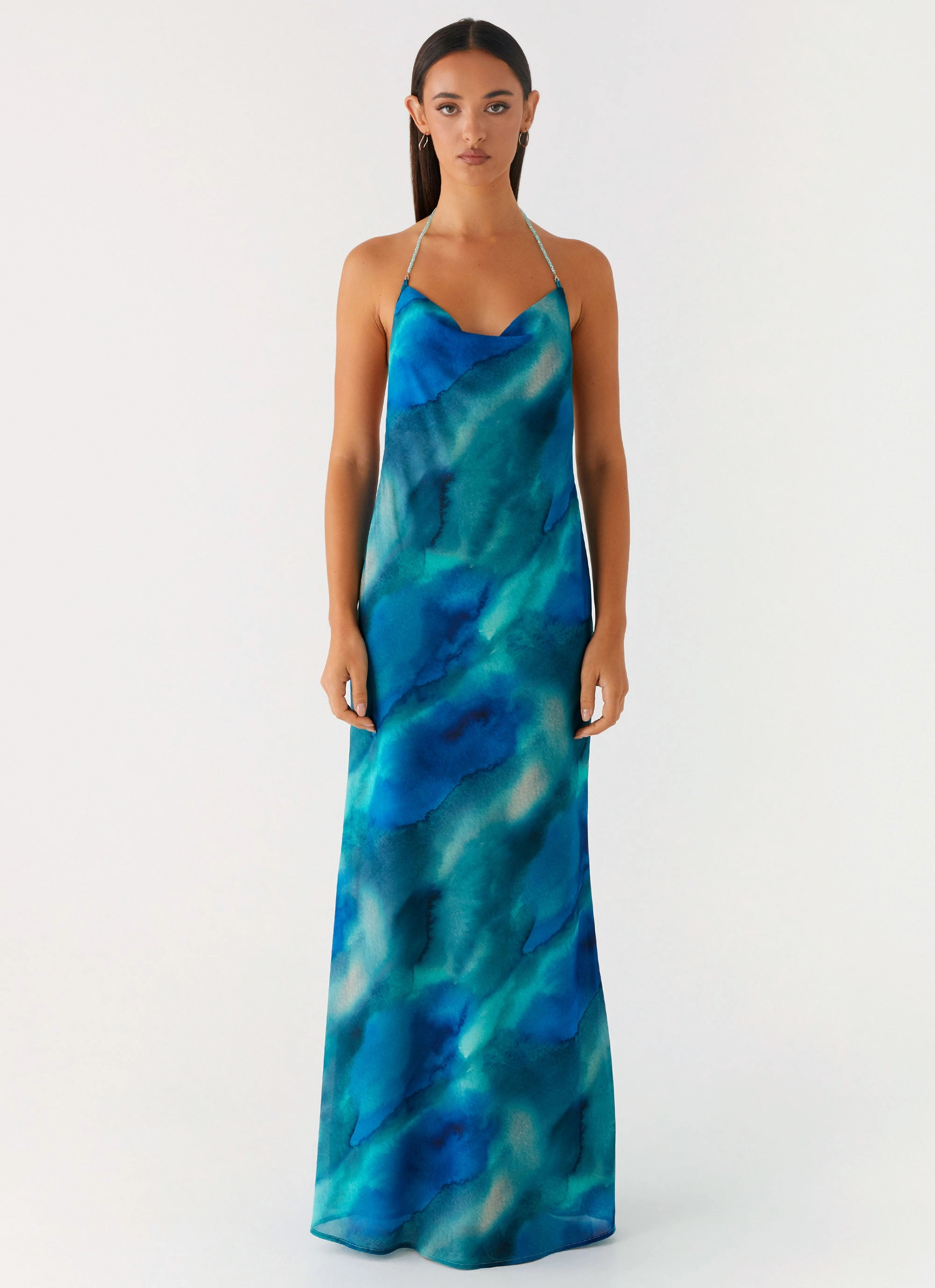 Calm Outfit Journey Maxi Dress - Blue Tie Dye