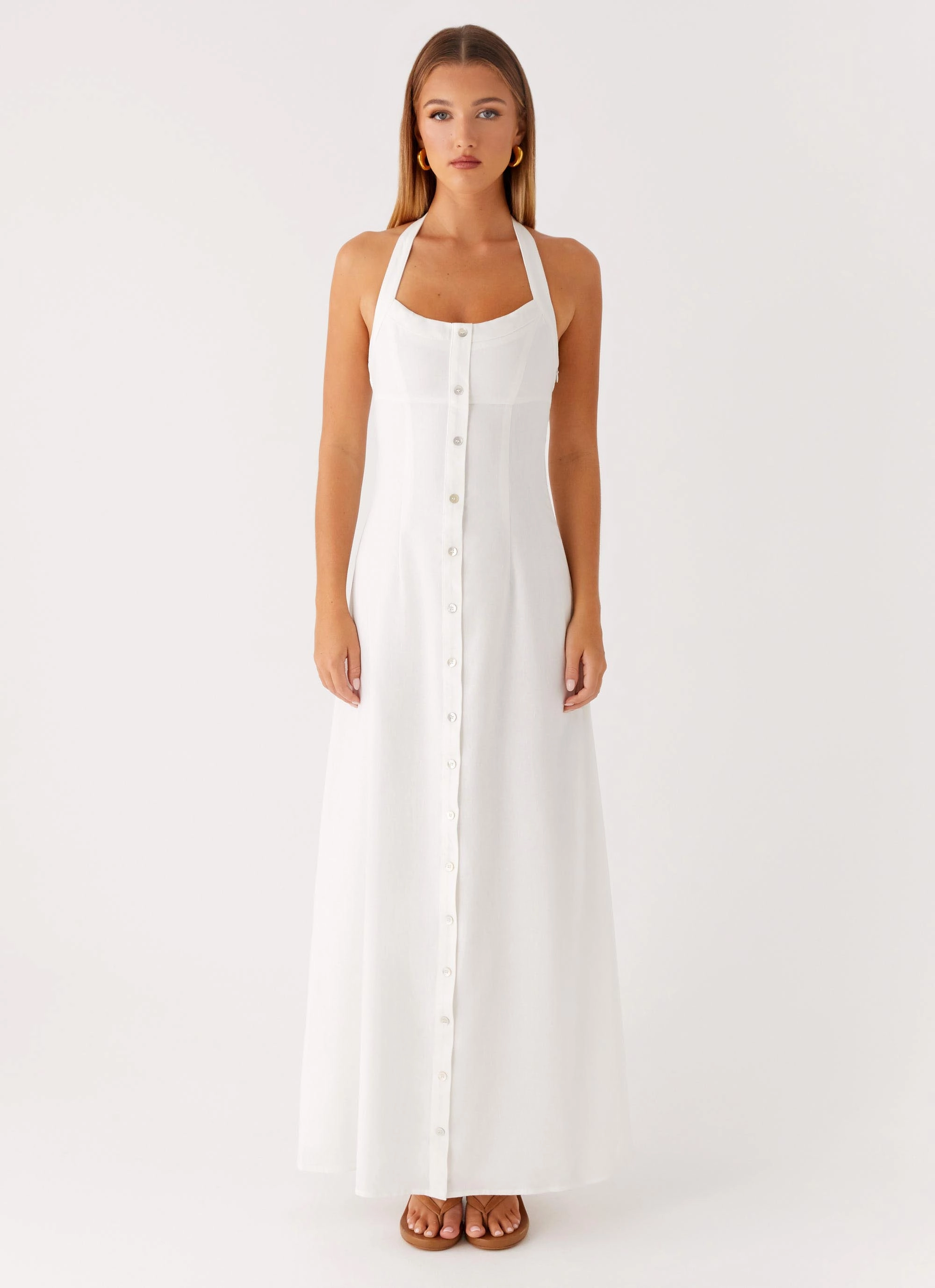 Jovanni Maxi Dress - White Perfect Shape Fashionable event gown