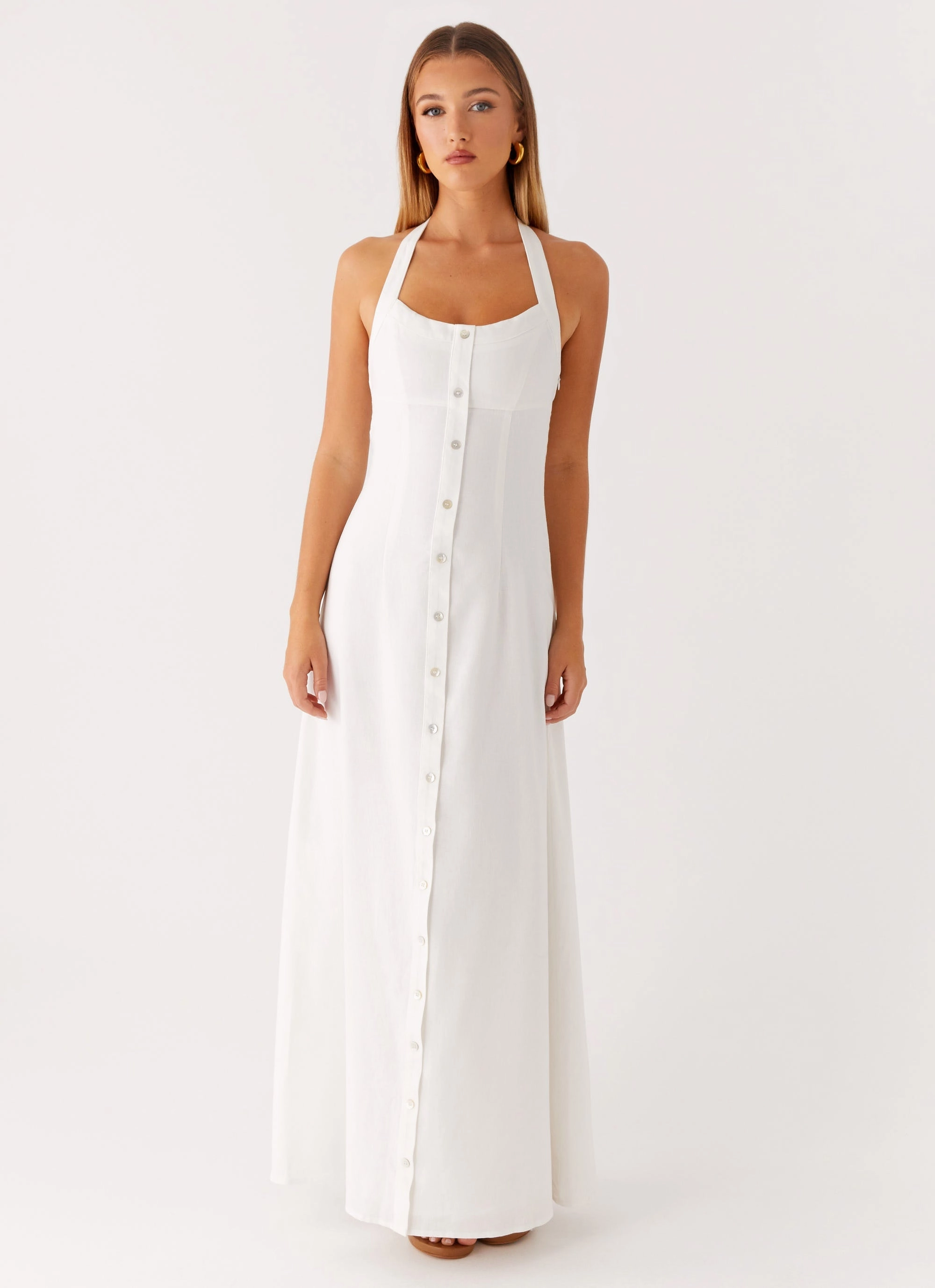 Jovanni Maxi Dress - White Sporty-Look