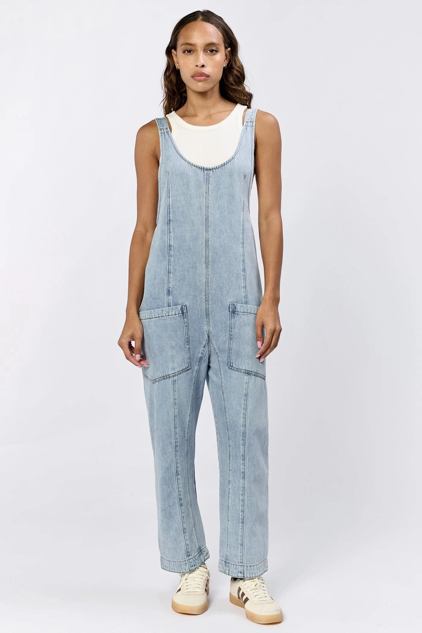 Multi-way wear Eco Friendly Material Julie Denim Jumpsuit