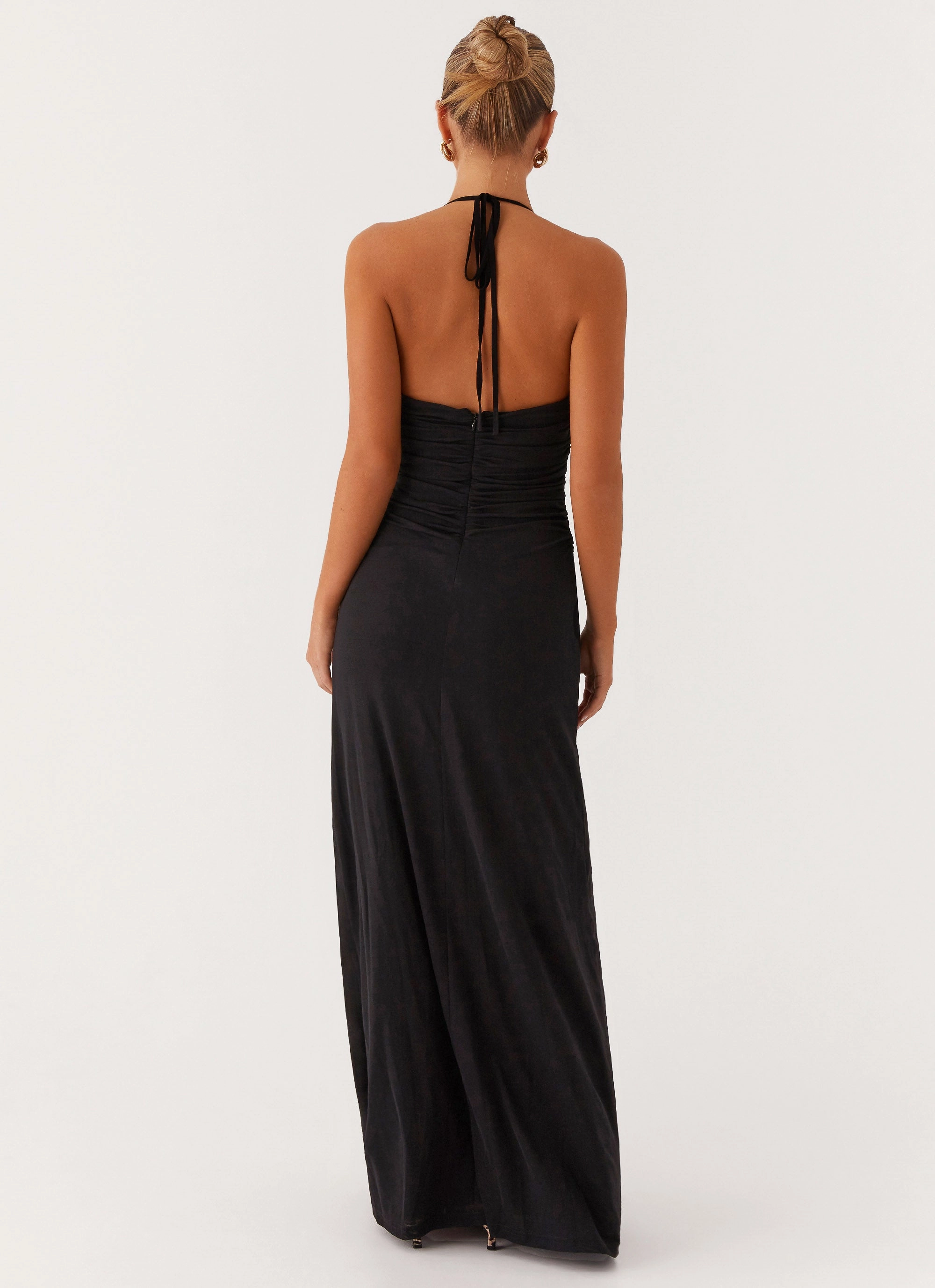 Stand Collar Kansas Maxi Dress - Black
