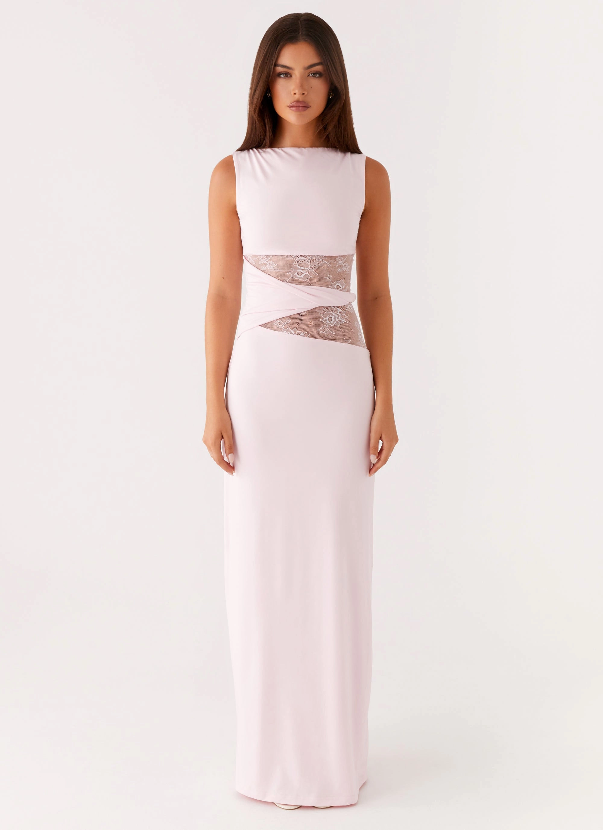 Single Breasted Karma Maxi Dress - Pink
