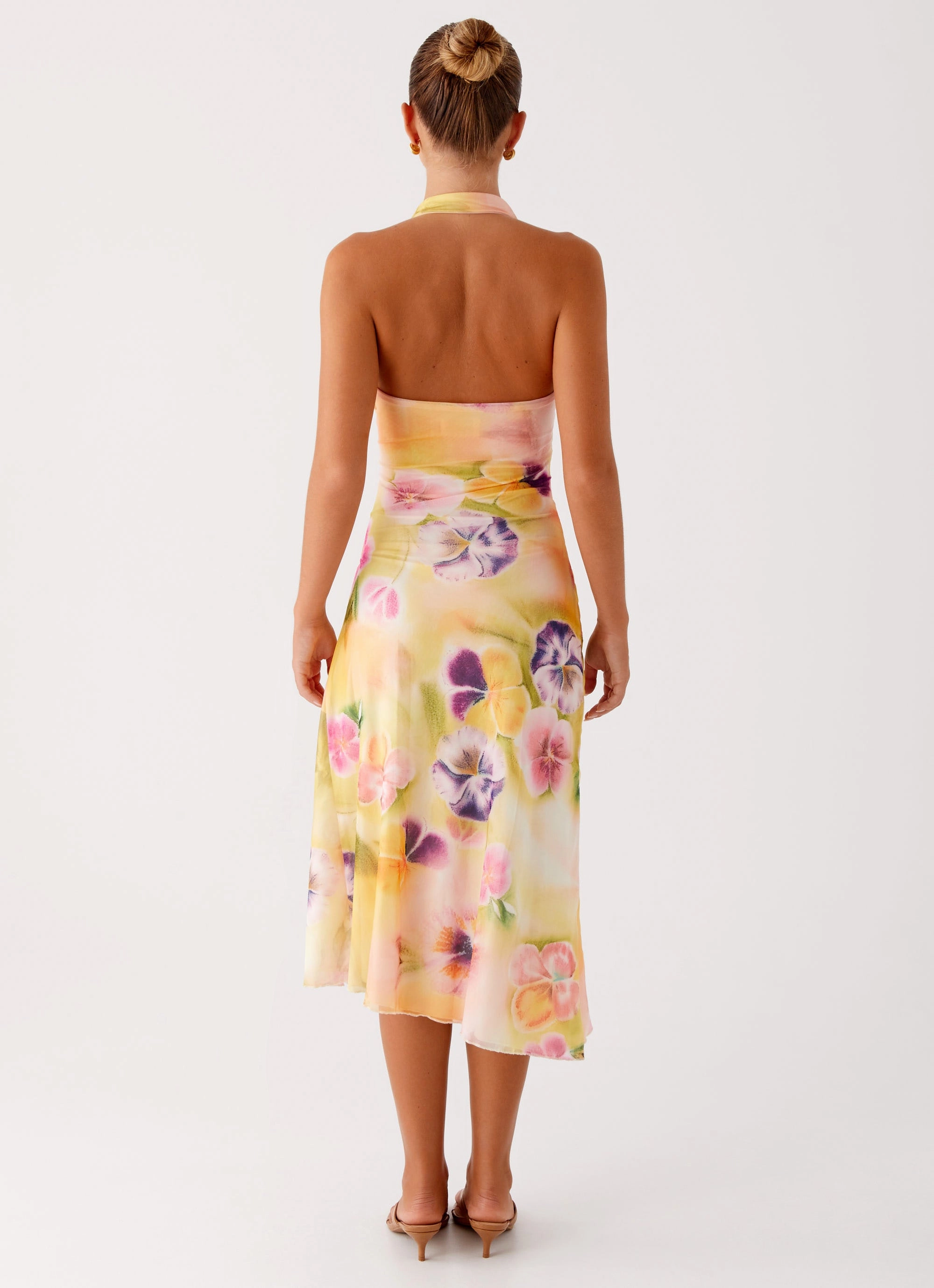 Sustainable Material Winter Protection Kayce Midi Dress - Sunburst Floral