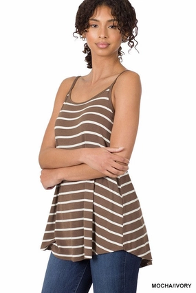 Kelly Front & Back Reversible Spaghetti Cami S-XL V-neck Shirt