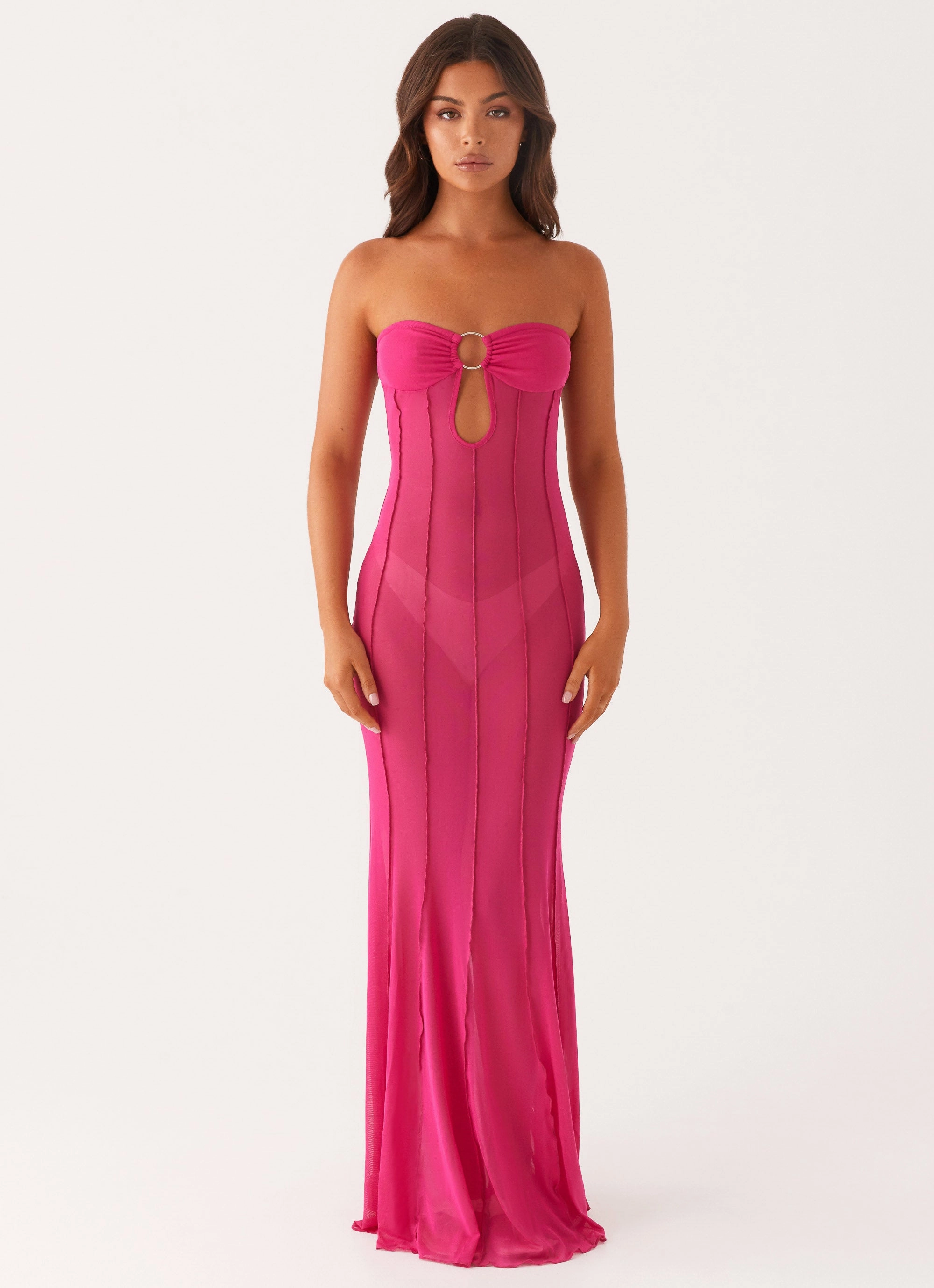 Kennedy Maxi Dress - Fuchsia Form Fitting
