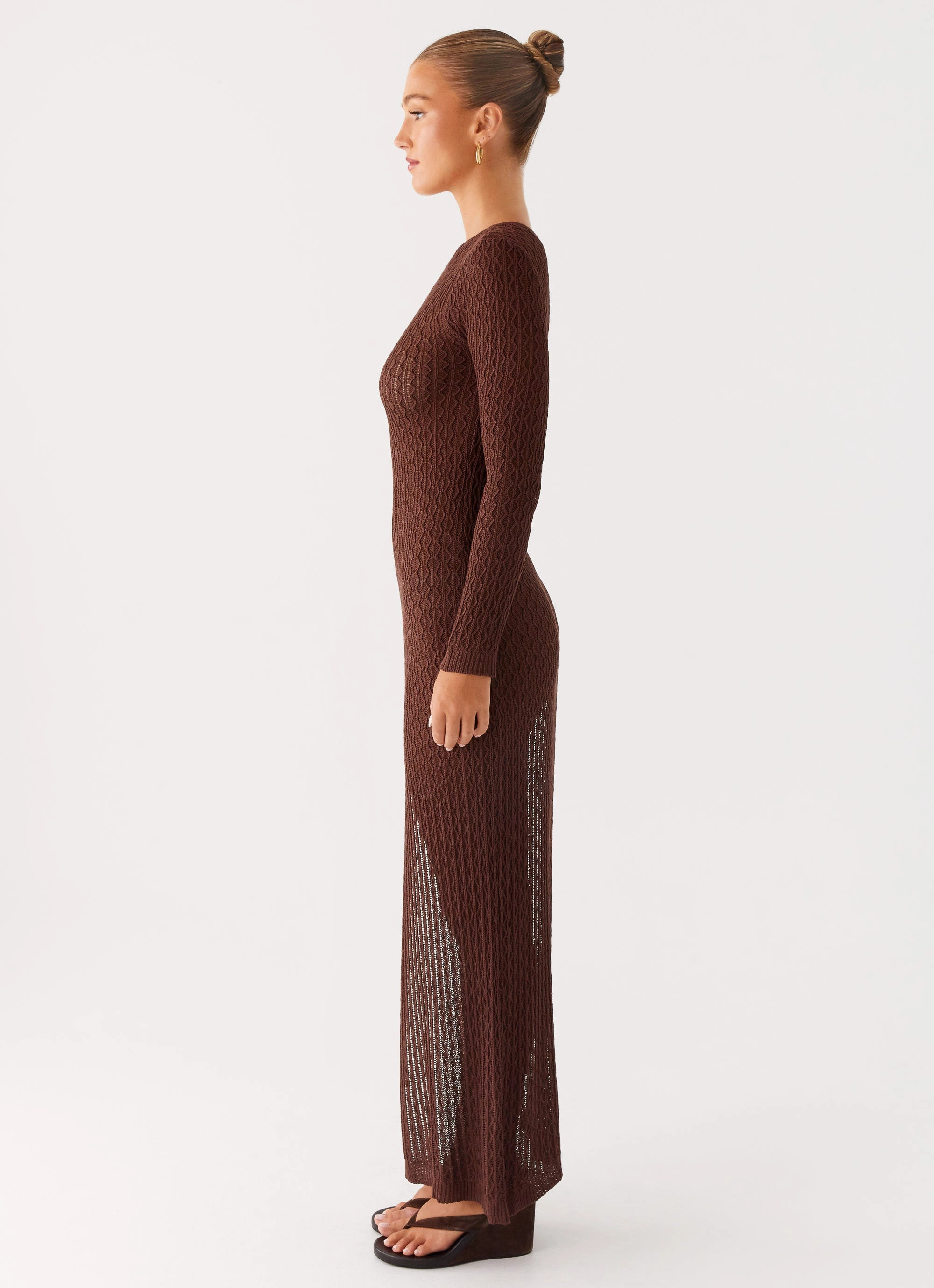 Clean Style Kerri Knit Maxi Dress - Dark Chocolate