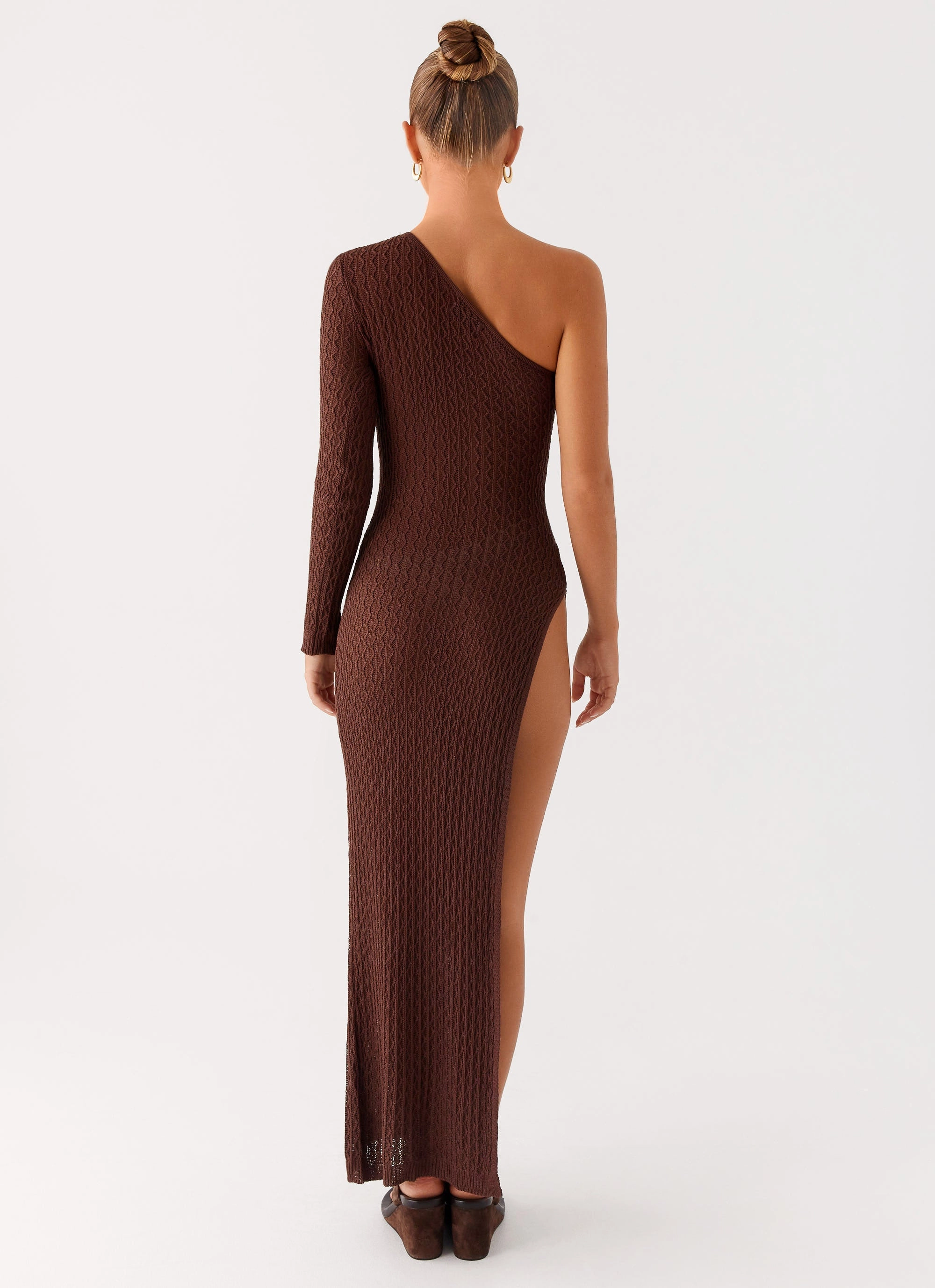 Shared Glow Basic Fashion Kerri Knit Maxi Dress - Dark Chocolate