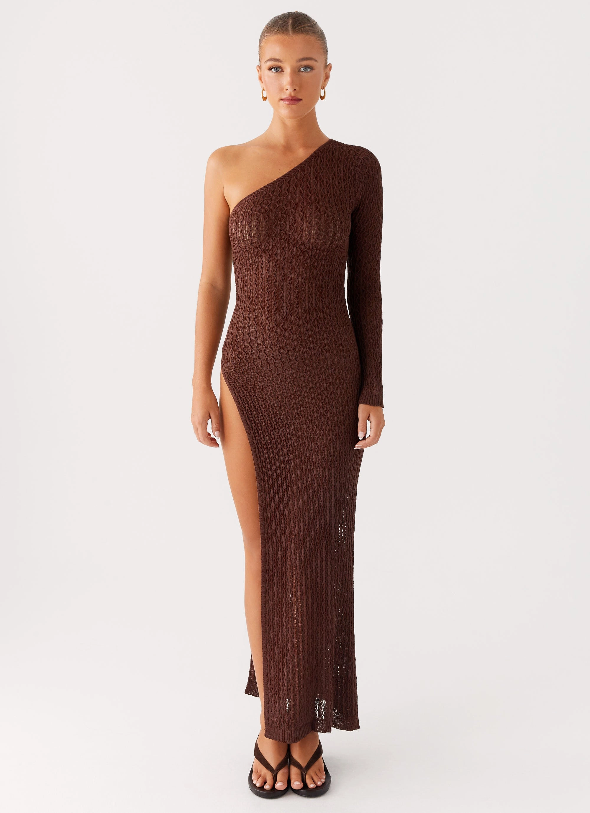 Travel Edge Chic Harmony Kerri Knit Maxi Dress - Dark Chocolate