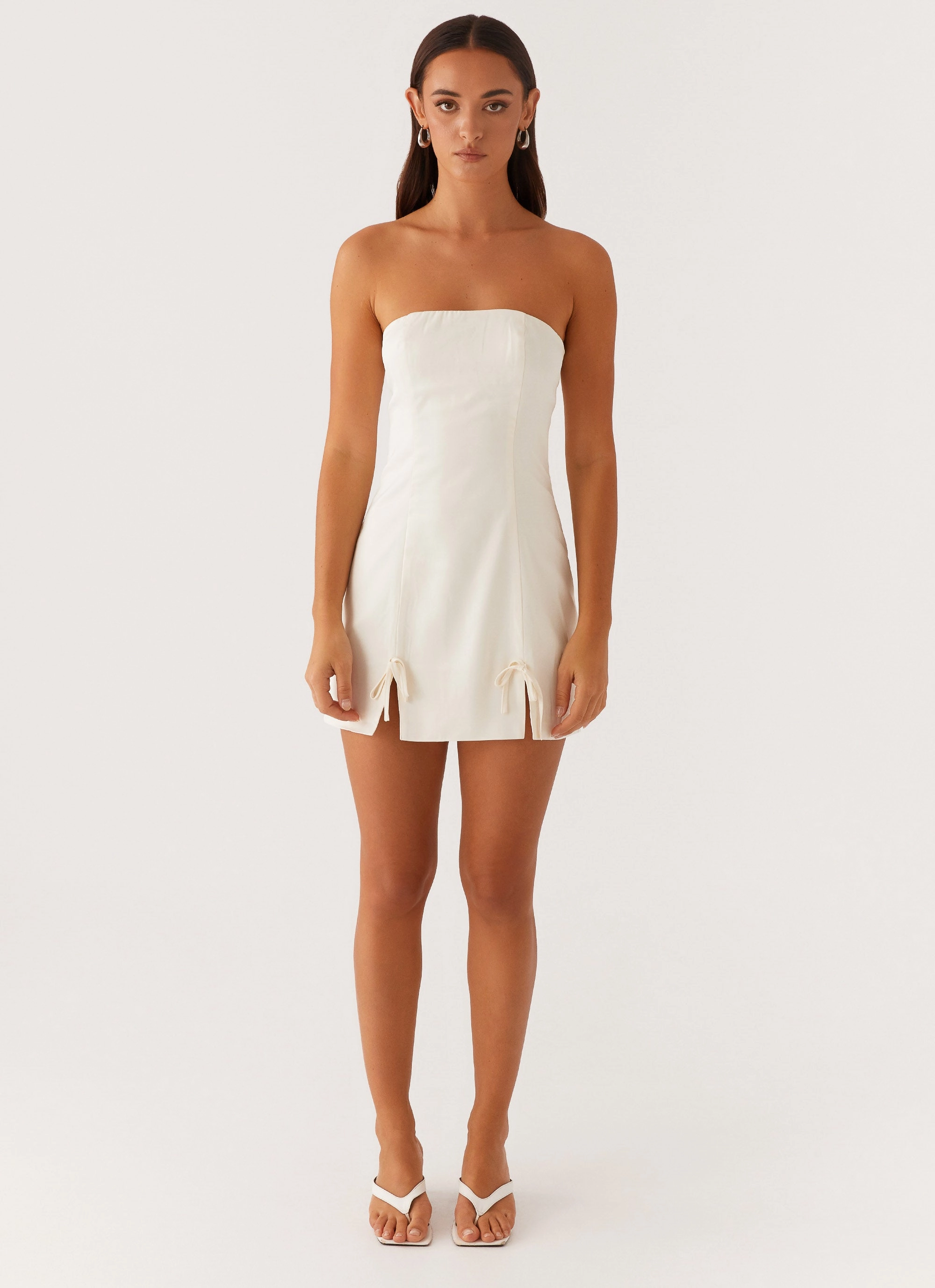 Kessie Mini Dress - Ivory Sculpted Detail