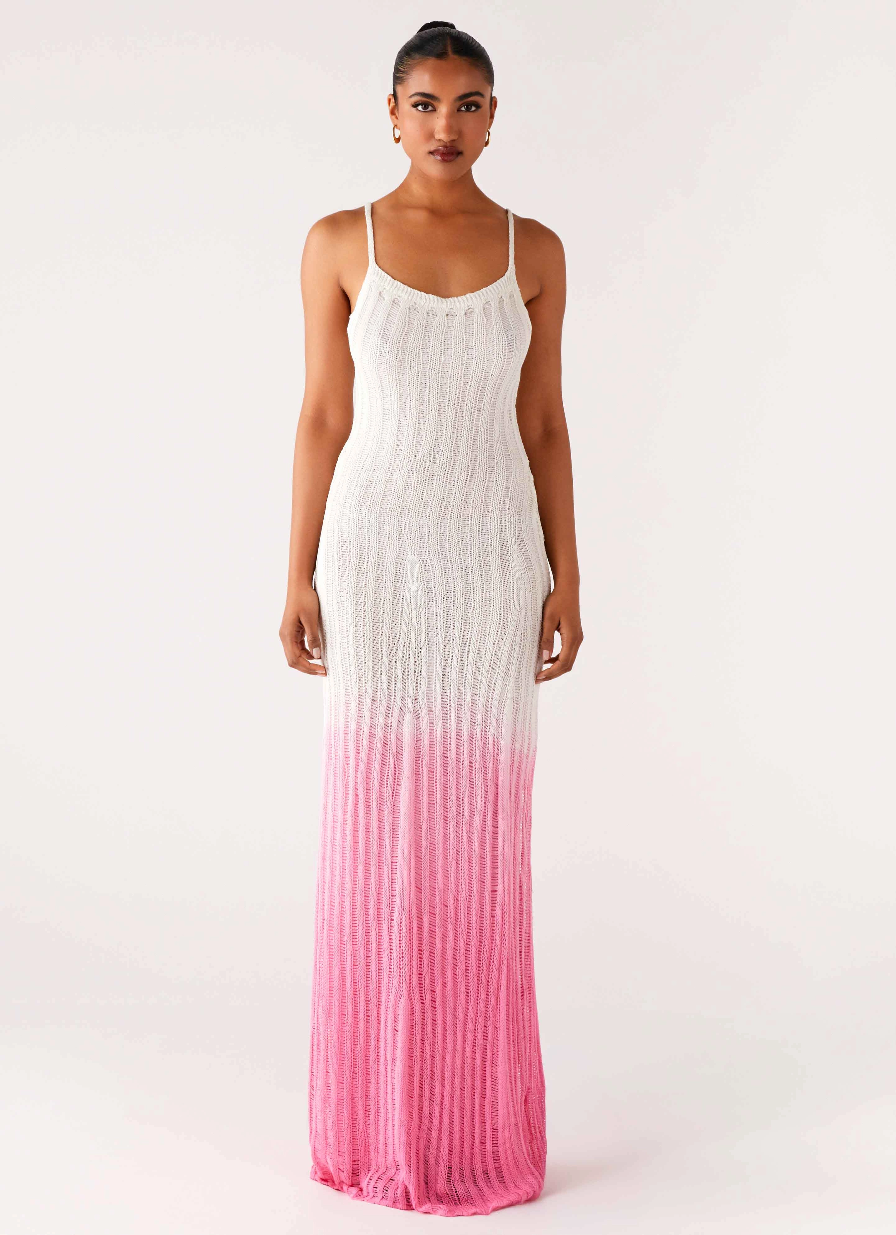 Wool blend Kiki Maxi Dress - Pink Ombre