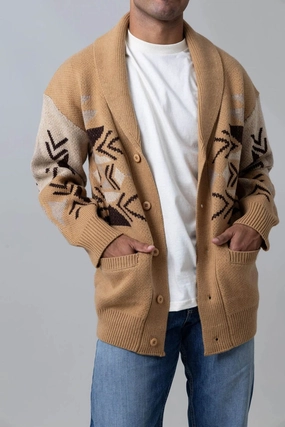 High-End Fashion Kimes Ranch Mens Artesia WW Brown Wool Blend Cardigan Sweater
