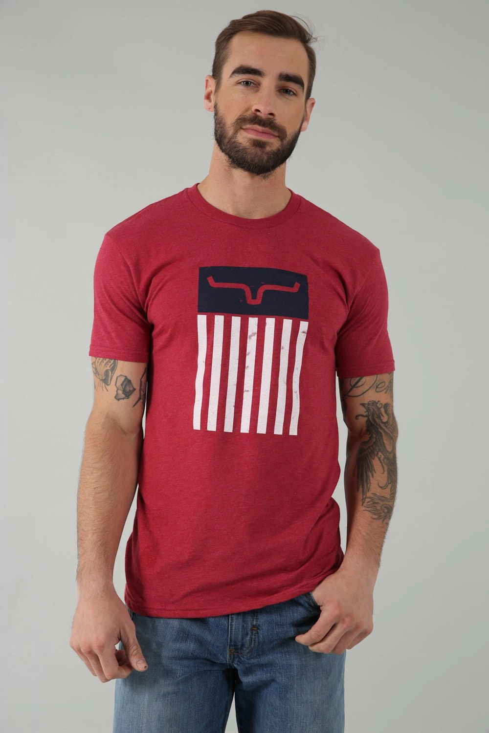 Kimes Ranch Mens Cody Tee Cardinal Cotton Blend S/S T-Shirt Casual everyday wear