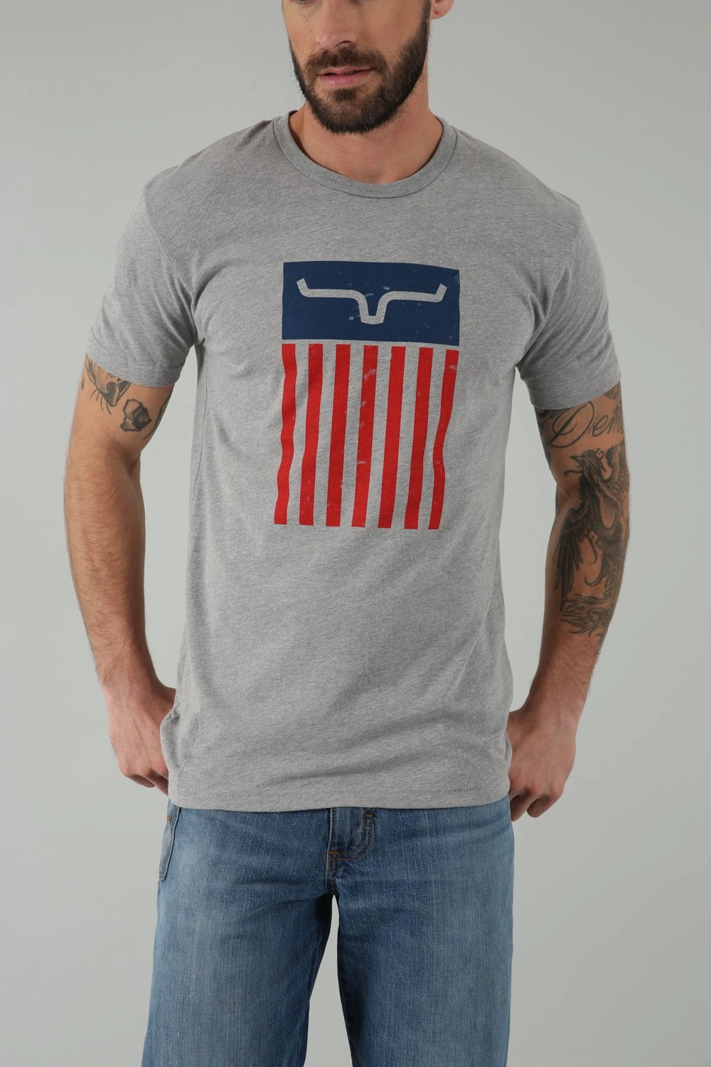 Kimes Ranch Mens Cody Tee Dark Grey Heather Cotton Blend S/S T-Shirt Colorfast Material