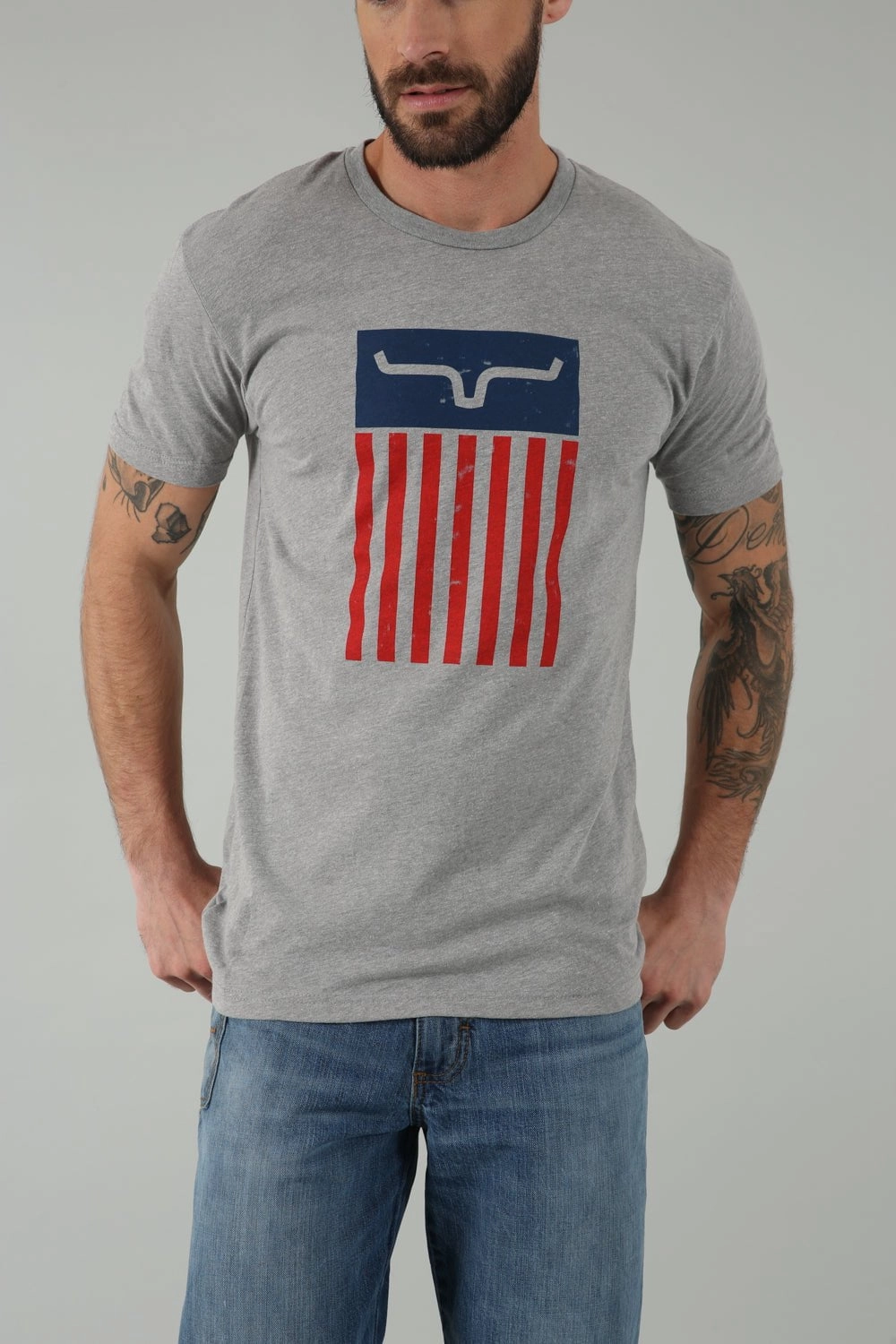 Kimes Ranch Mens Cody Tee Dark Grey Heather Cotton Blend S/S T-Shirt Snag Resistant Surface