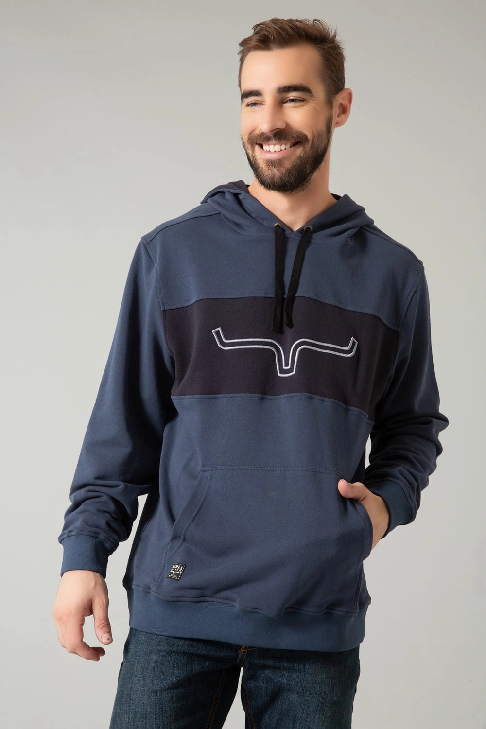Kimes Ranch Mens Ripon Hood Navy Cotton Blend Hoodie Lightweight insulation CompressionResistant