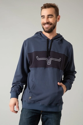Eco Friendly Dyed Fabric Kimes Ranch Mens Ripon Hood Navy Cotton Blend Hoodie