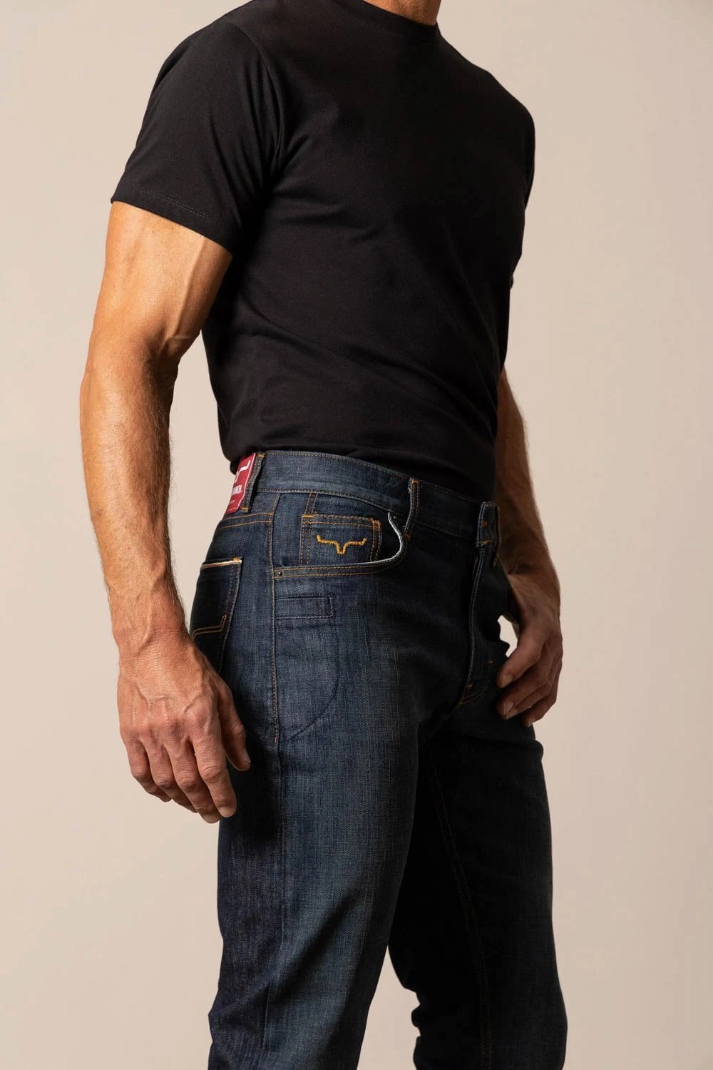 Kimes Ranch Mens Roger Blue Cotton Blend Jeans Sanded Seam Comfort