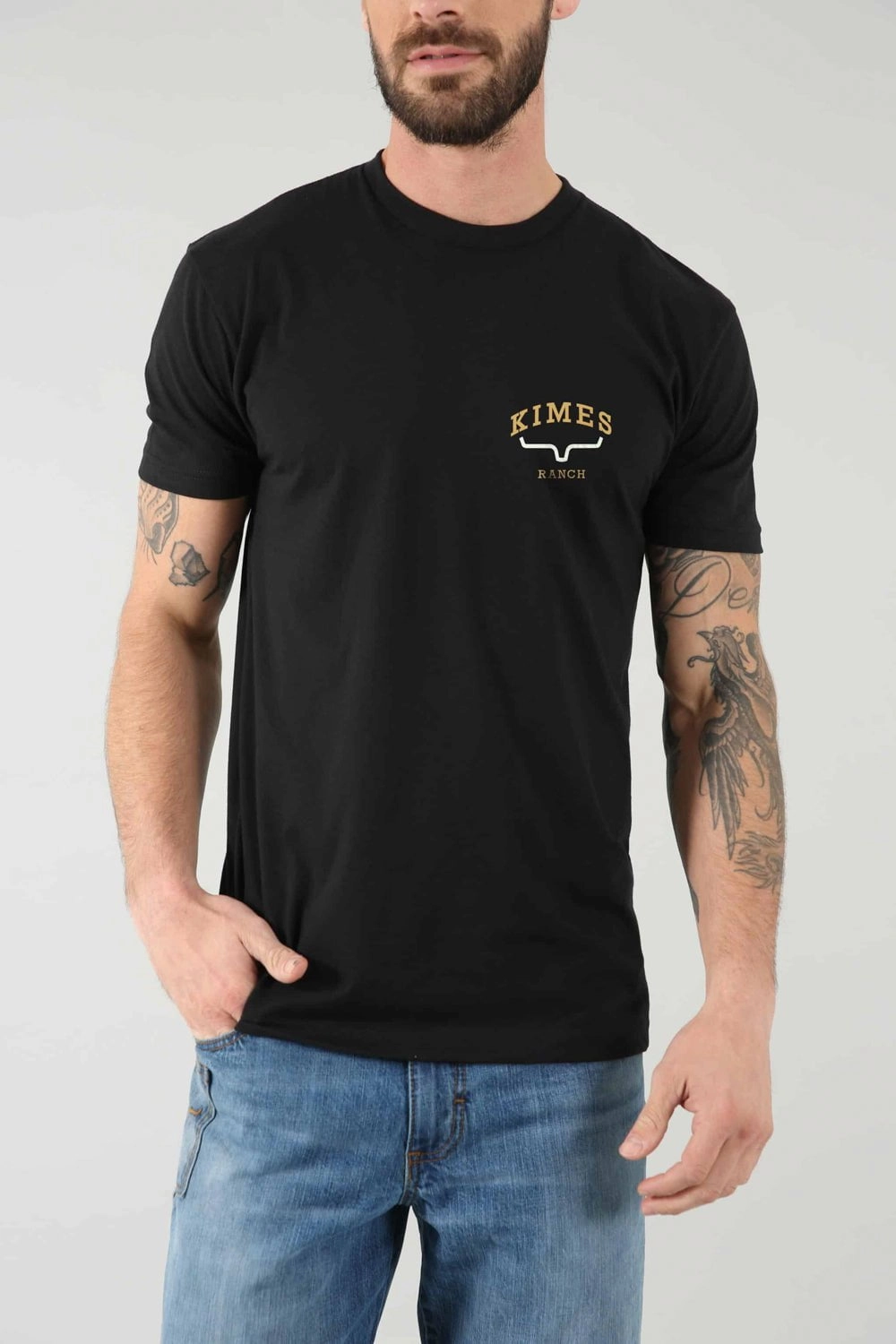 Kimes Ranch Mens Since 2009 Black Cotton Blend S/S T-Shirt Cross Grain Knit
