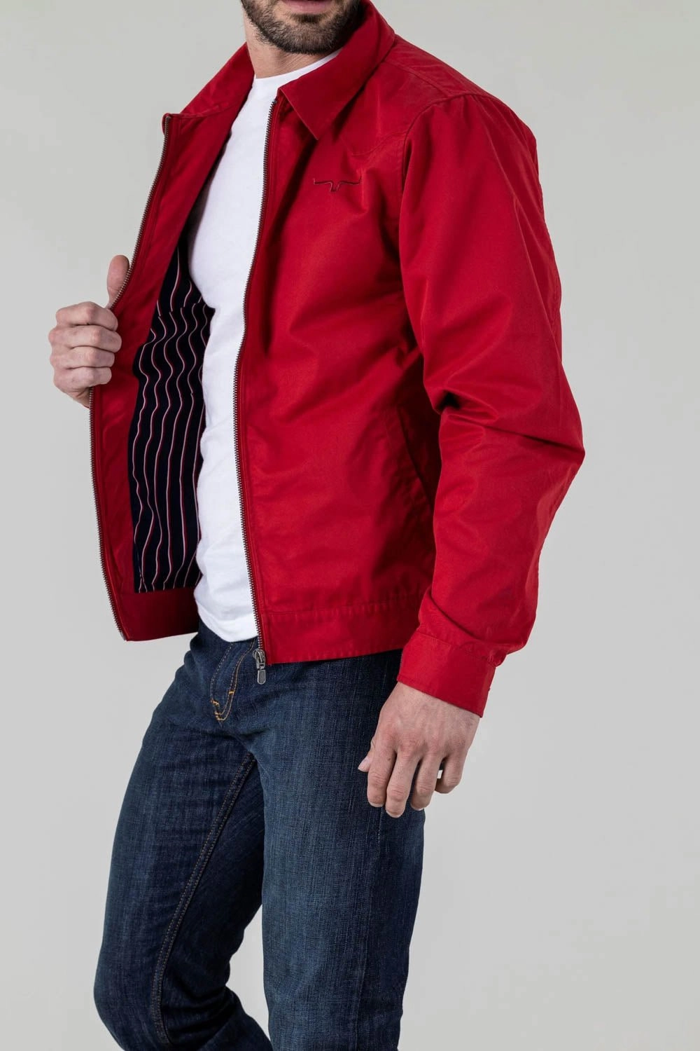 Reflective Detailing Kimes Ranch Mens Stark Service Dark Red Cotton Blend Cotton Jacket