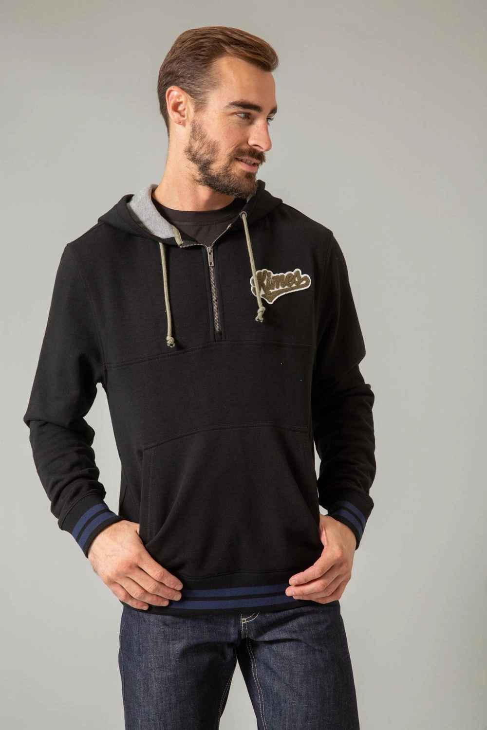FleeceLined Kimes Ranch Mens Team One Black Cotton Blend Hoodie