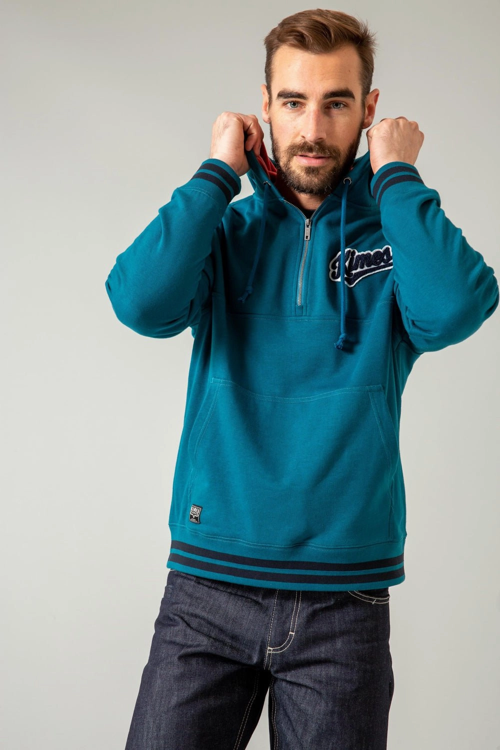 Dry Weather Look Multi Pocket System Kimes Ranch Mens Team One Dark Blue Cotton Blend Hoodie